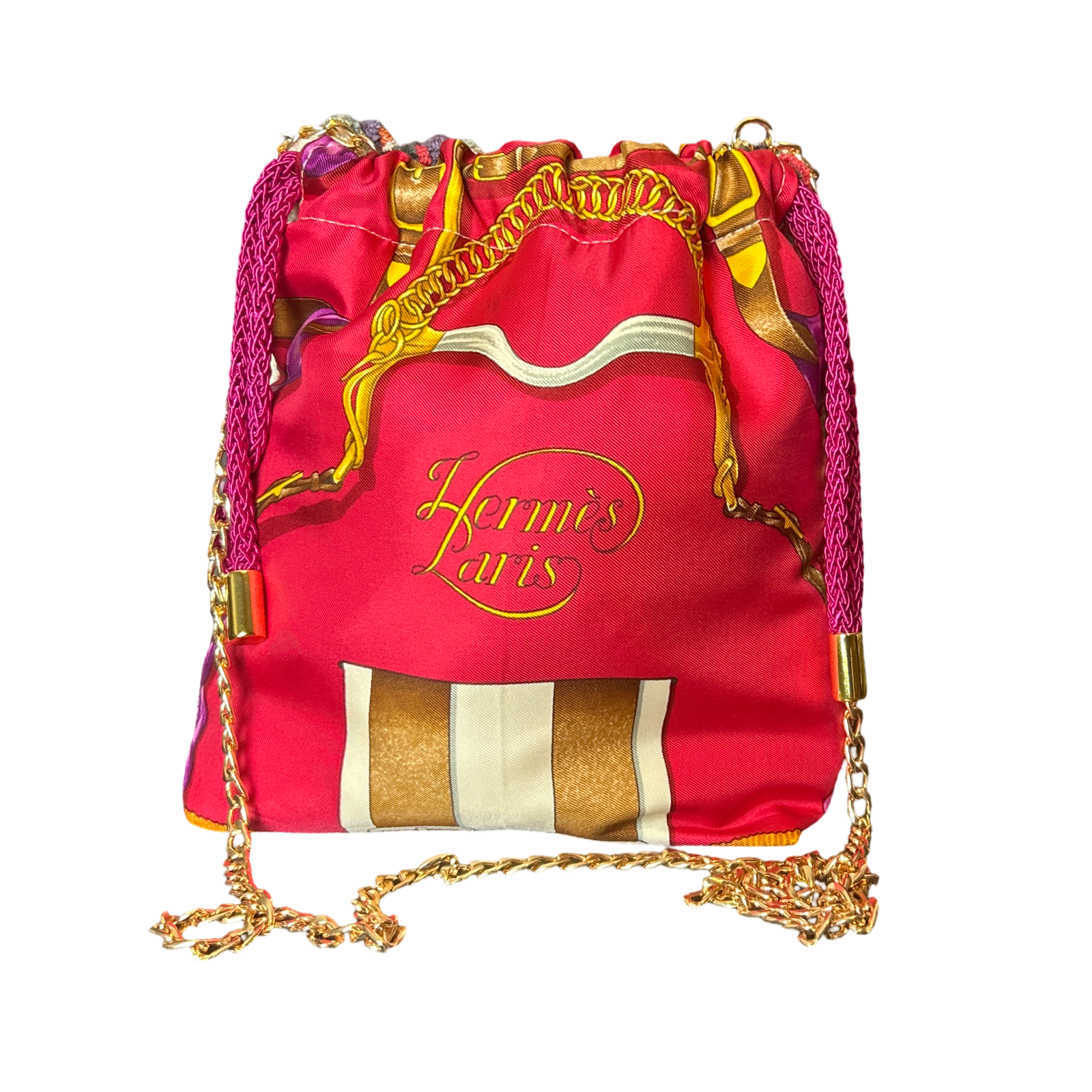 Grand Manege Vintage Scarf Drawstring Crossbody Bag