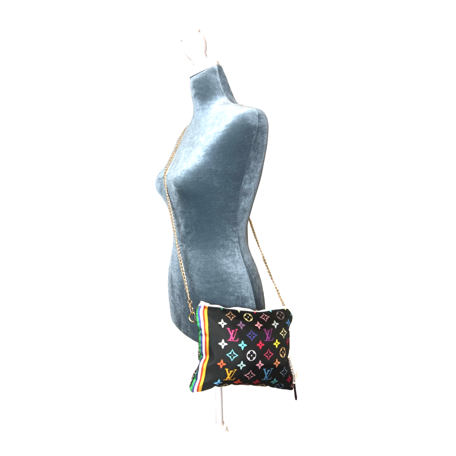 LV Multicolor Monogram Vintage Silk Scarf Crossbody Bag