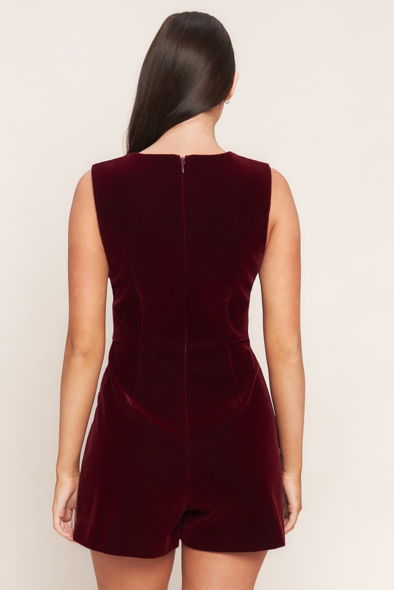 BERRY ICON VELVET ROMPER