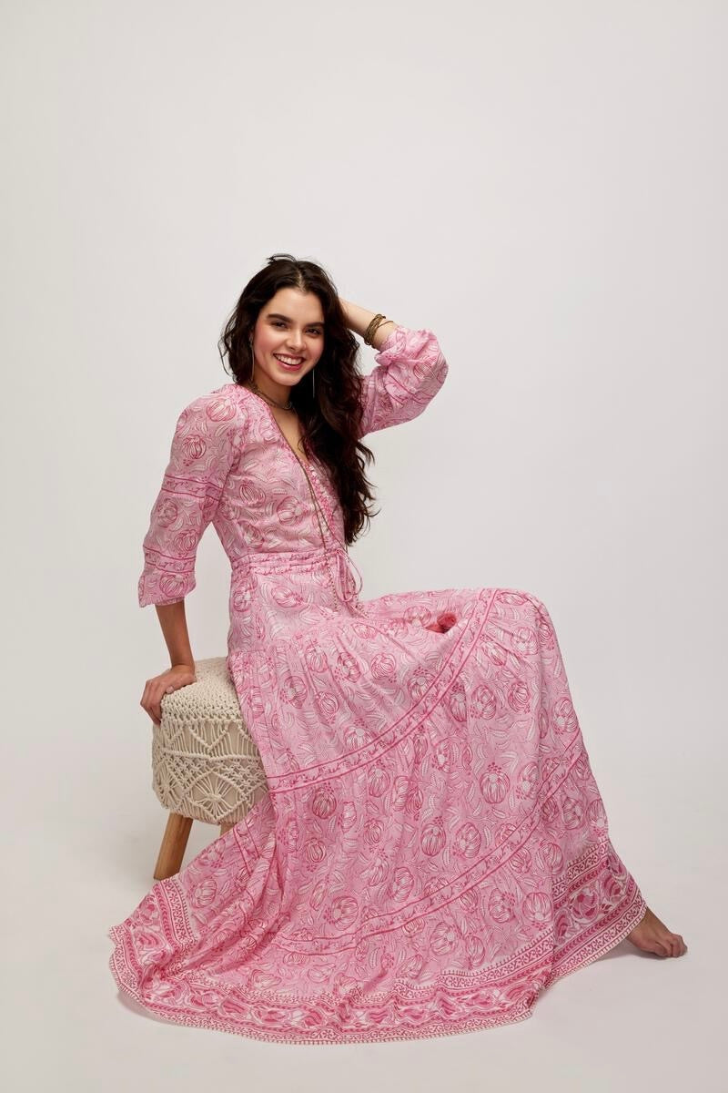 Mia Maxi Dress - Pink Rosebud
