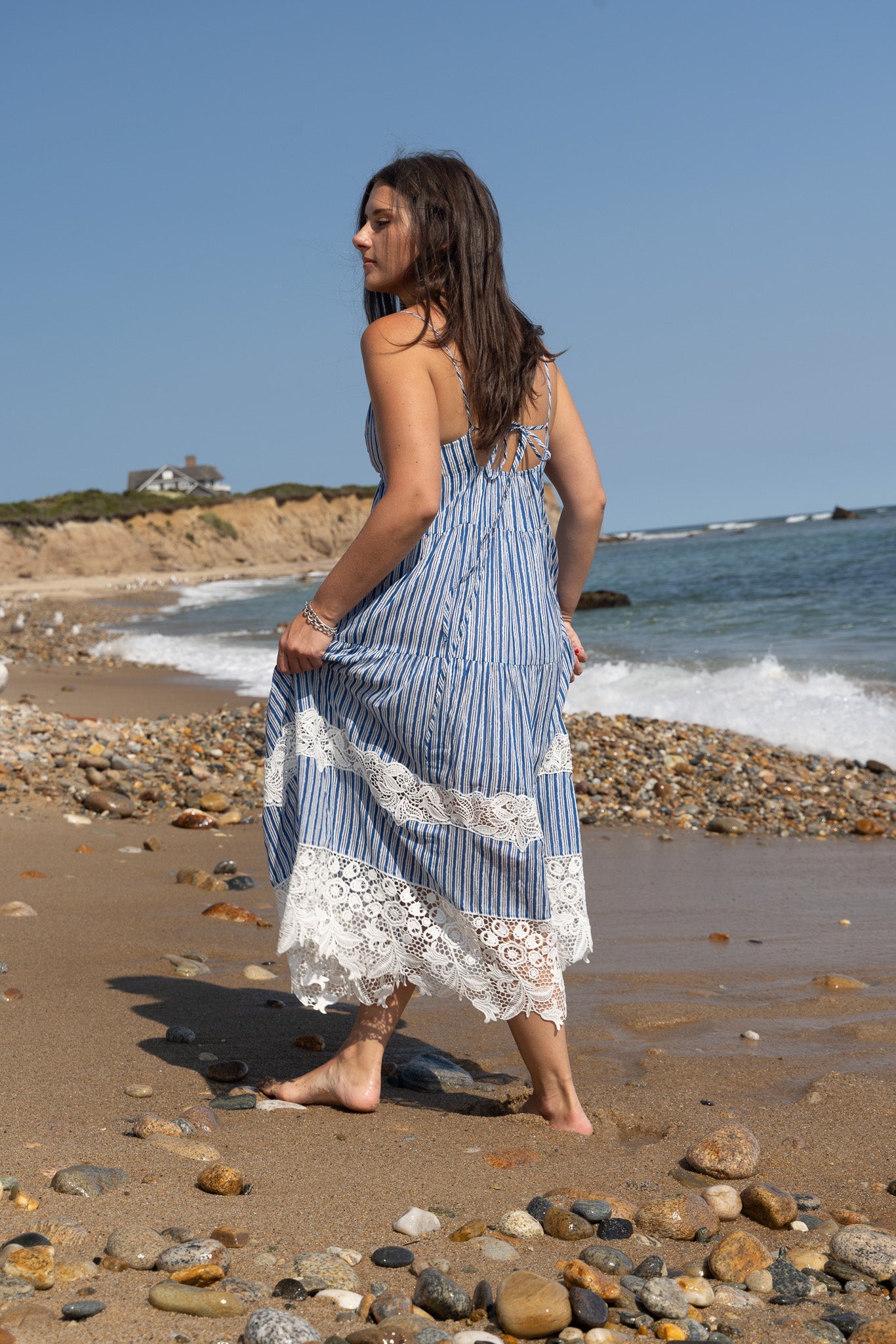 Irina Dress in Blue Sea Stripe