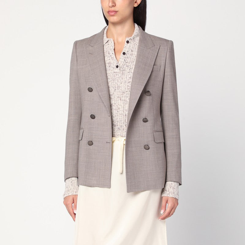 Tagliatore Beige Double-Breasted Jacket In Wool Blend Women