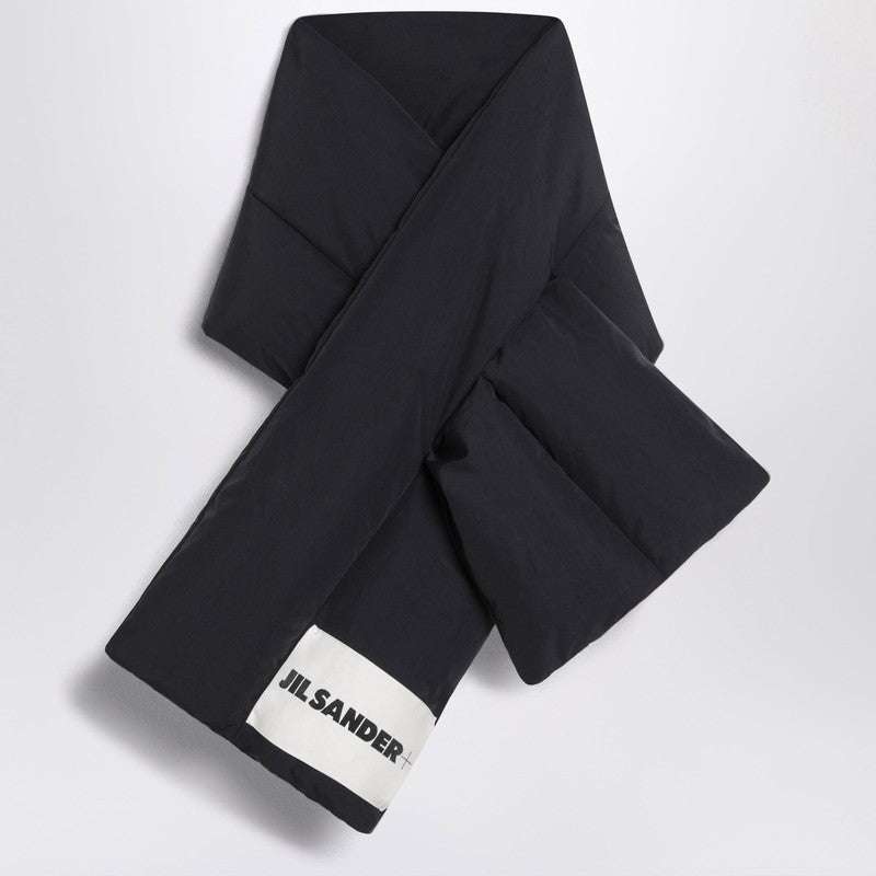 Jil Sander Black Padded Scarf With Logo Men