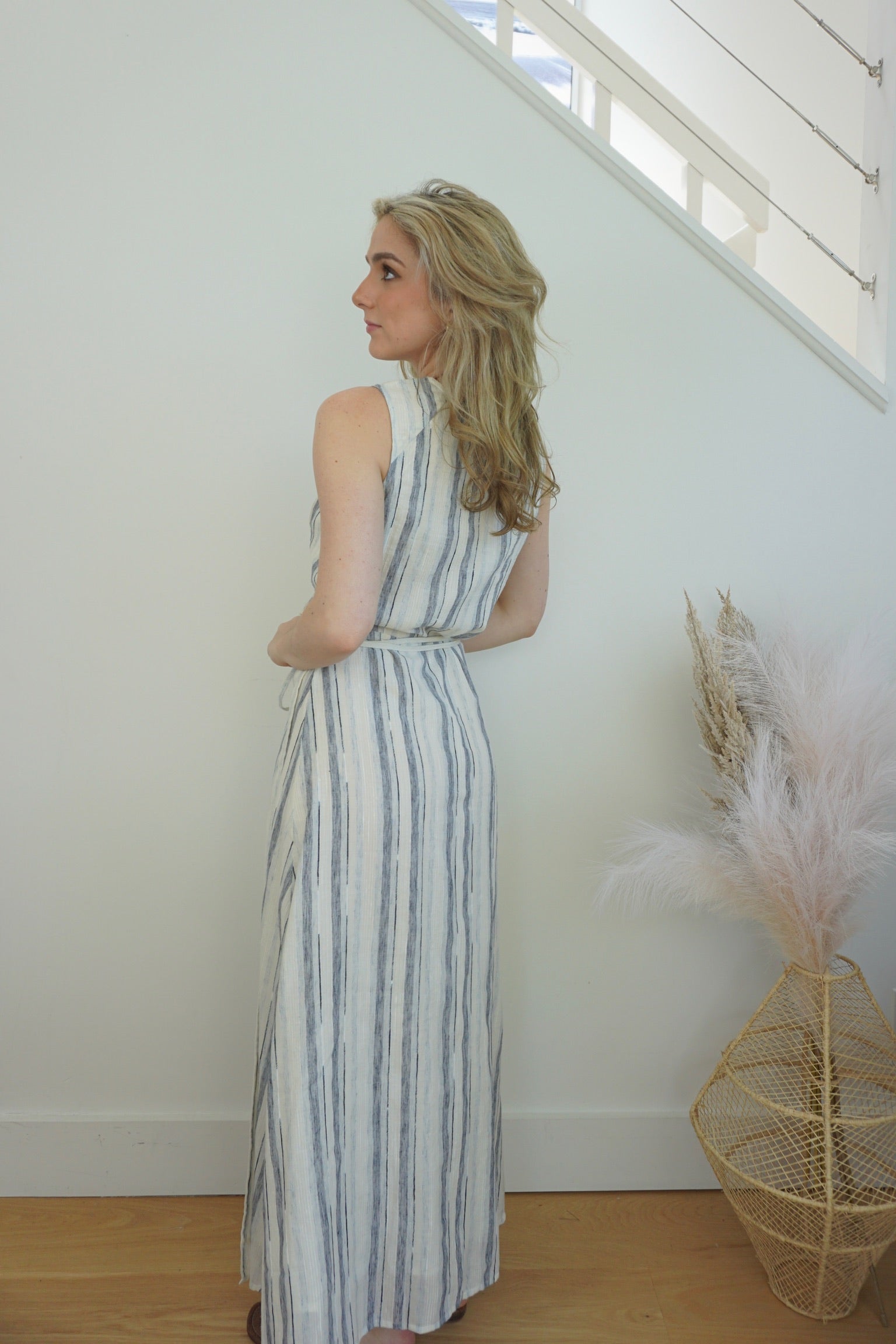 Jane Wrap Dress in BLU WVN STR