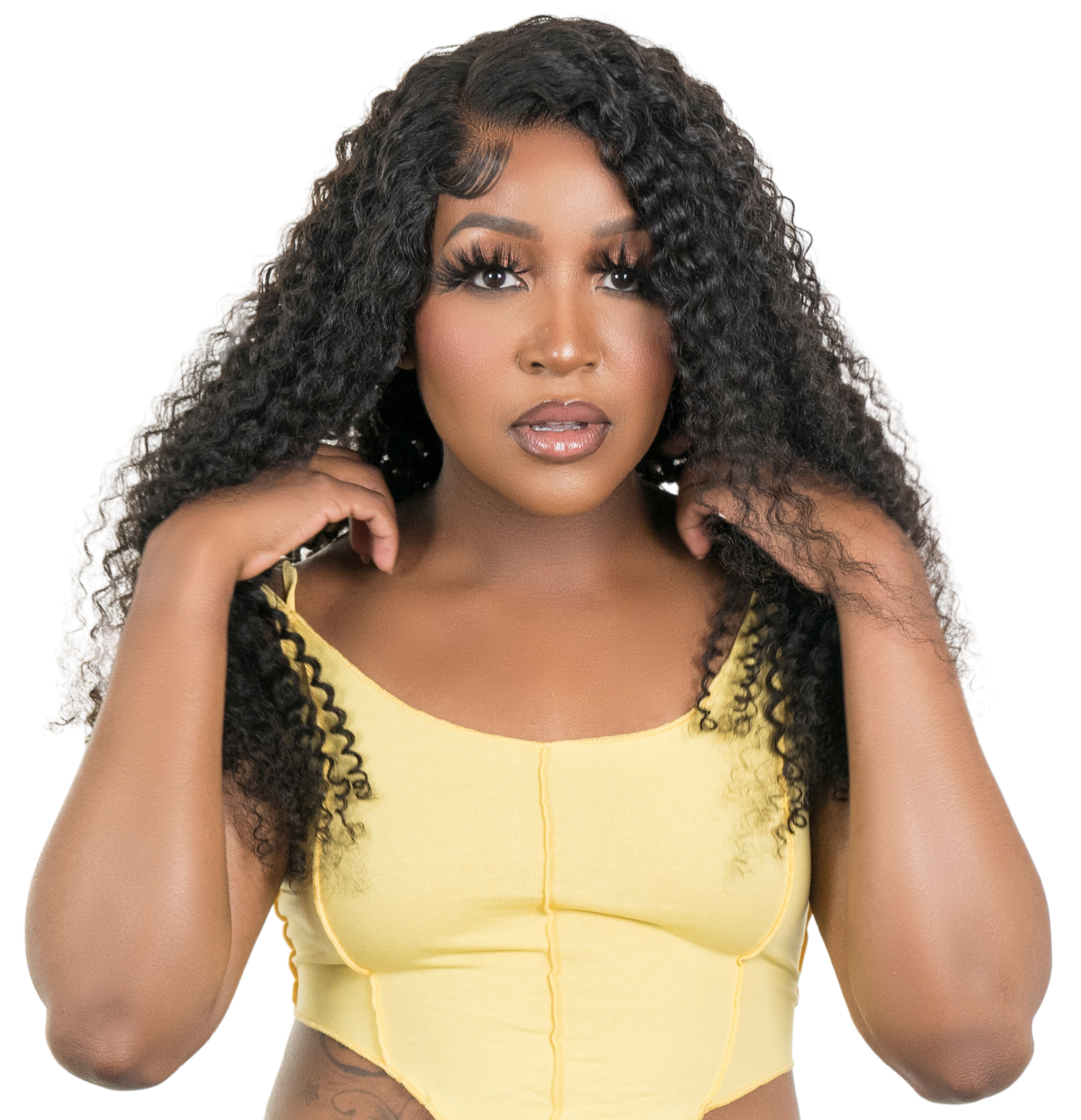 Kinky Curly 4x4 Transparent Lace 100% Human Hair Closure Wig