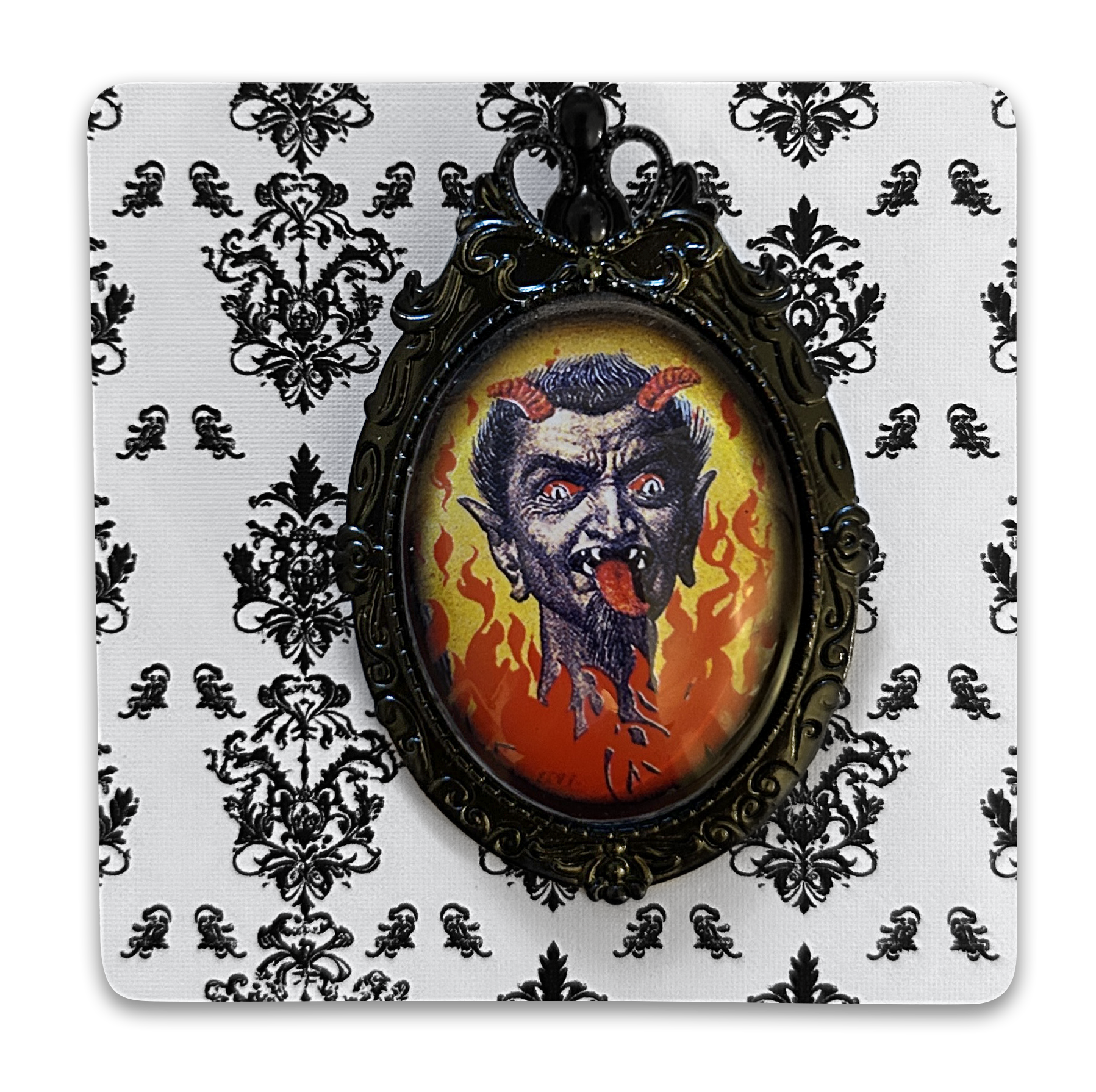 Vintage Cameo Style Krampus Brooch