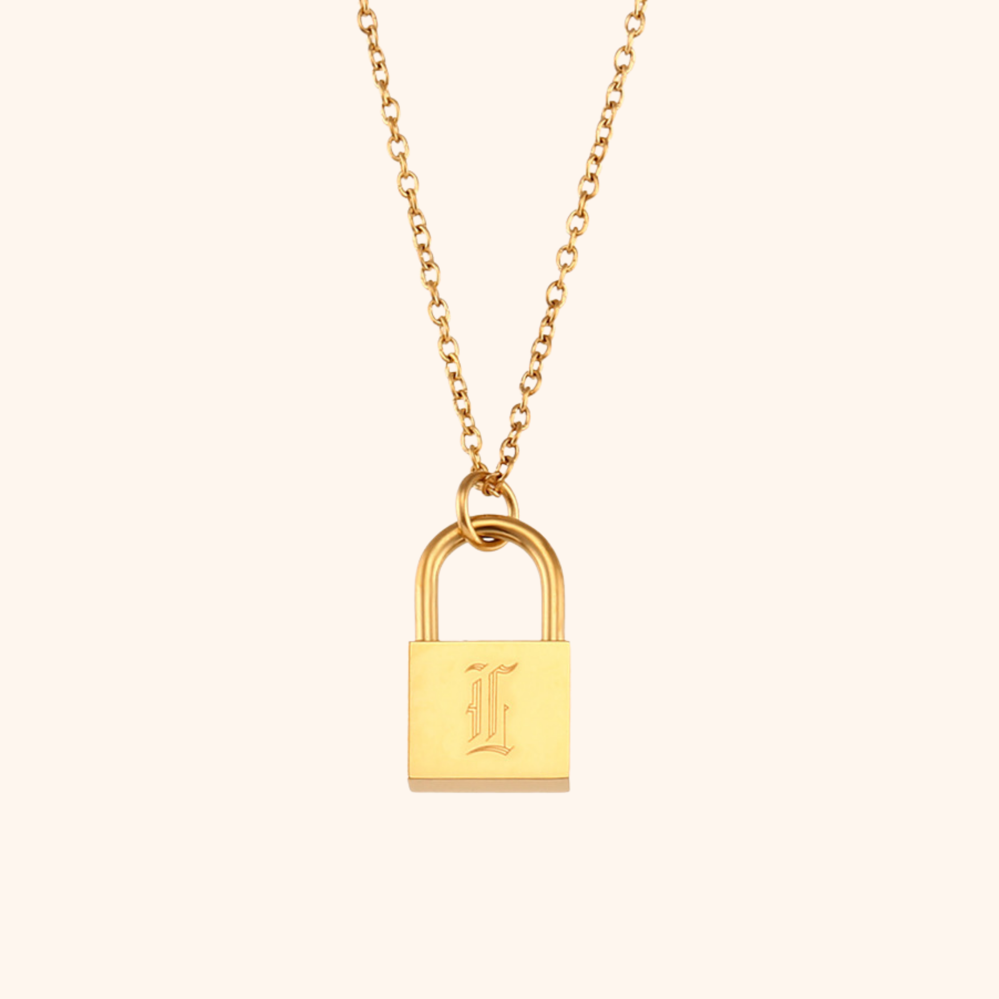 Initial Lock Necklace