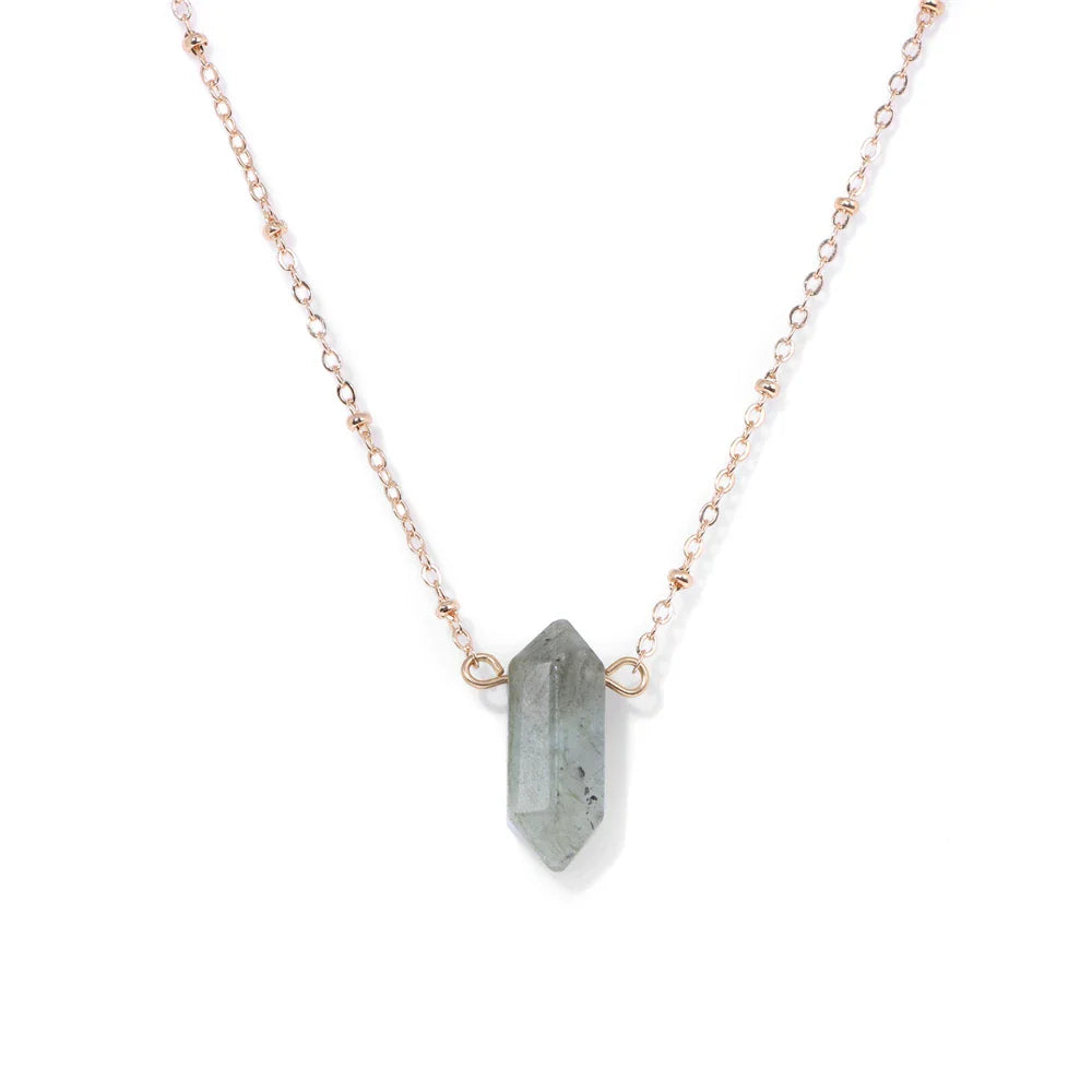 Crystal Hexagon Gold Necklaces