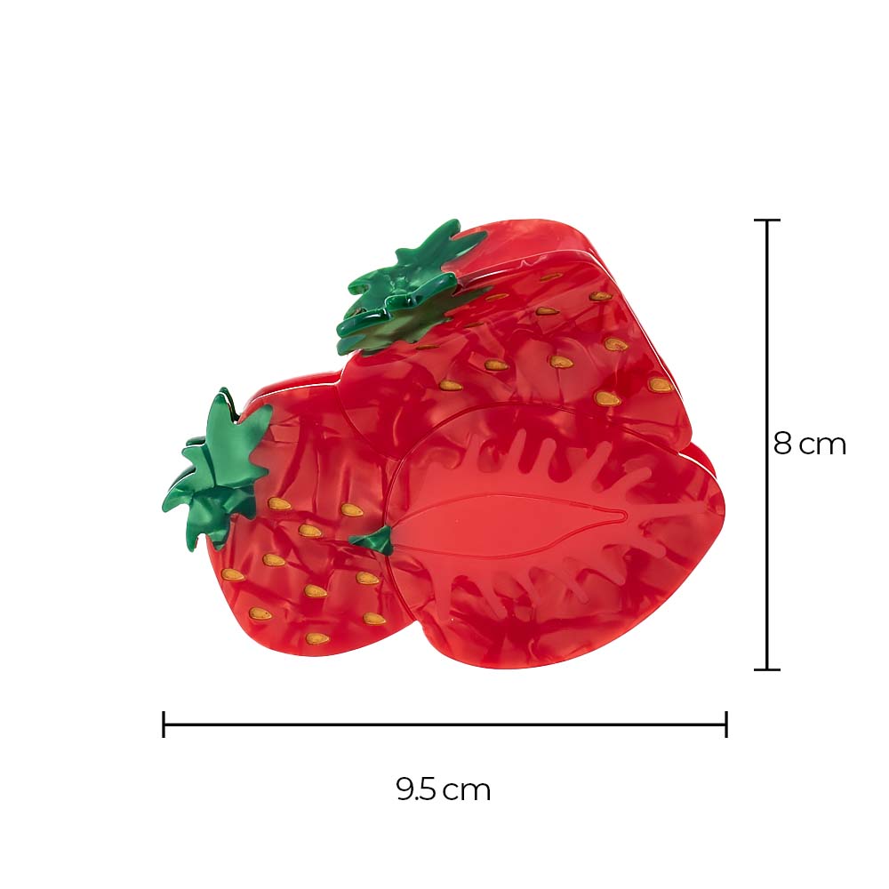 Triple Red Strawberry Hair Claw Clip - Adina's Jewels