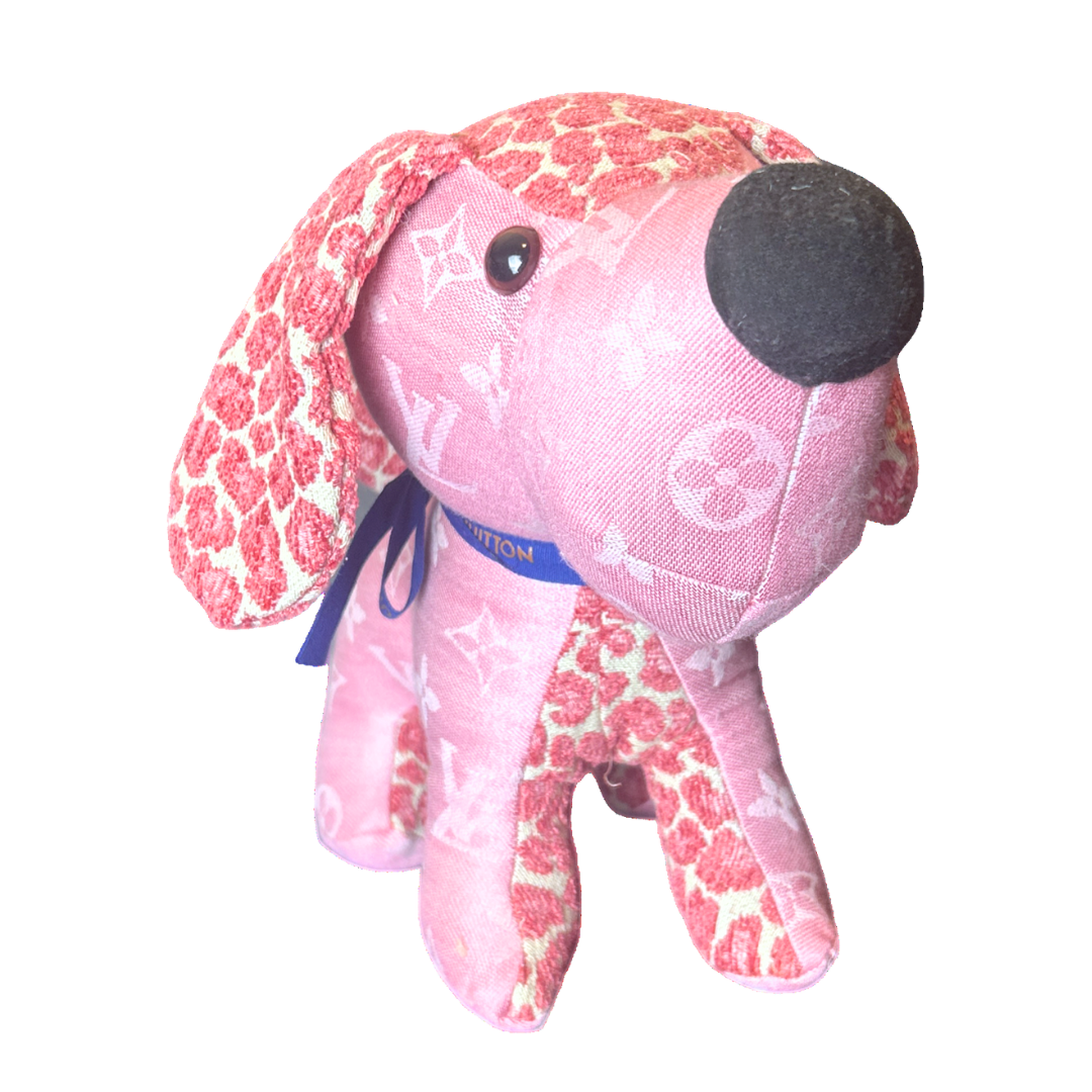 LV Monogram Vintage Silk Scarf Patchwork Puppy