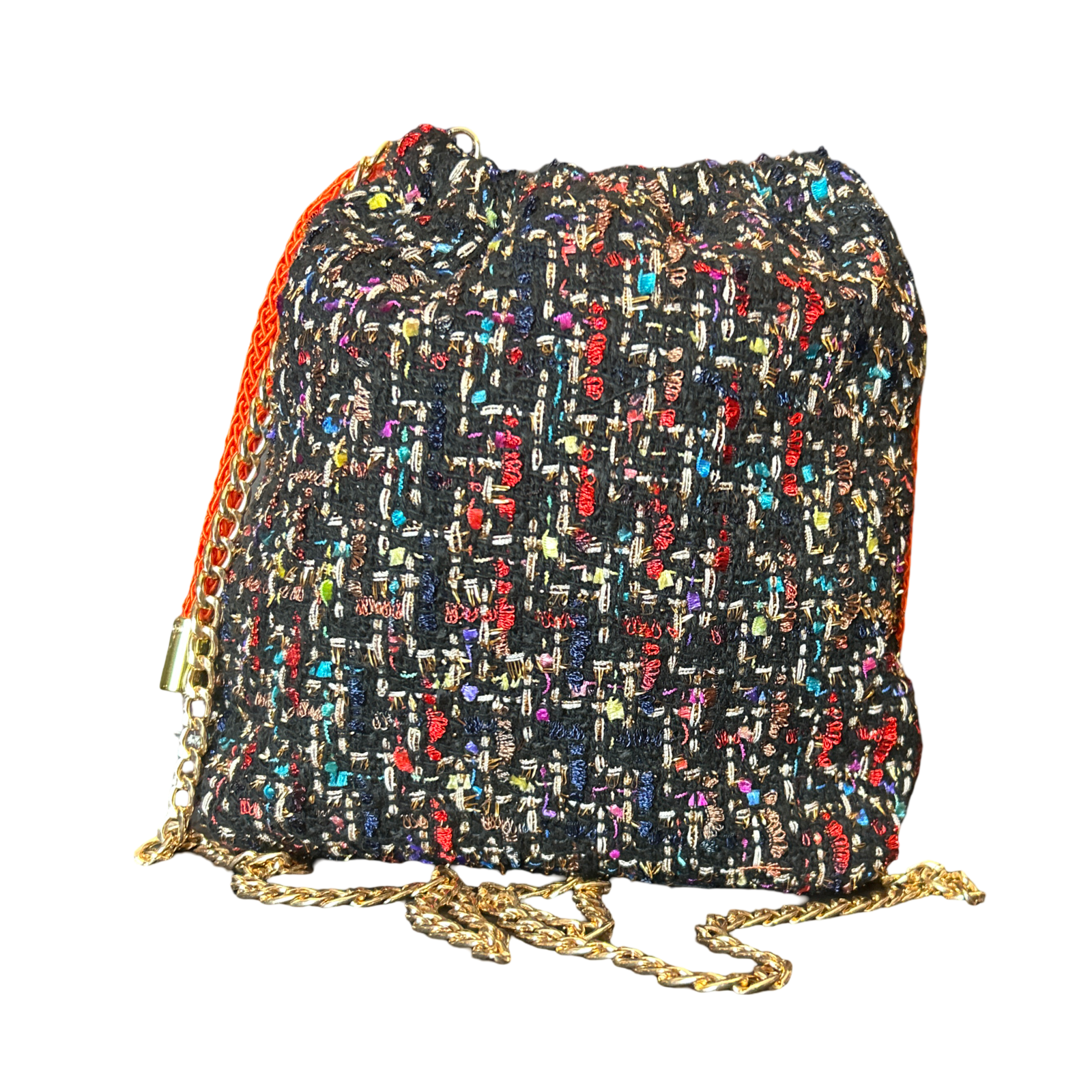 LV Multicolor Monogram Noir Vintage Silk Scarf Drawstring Crossbody Bag