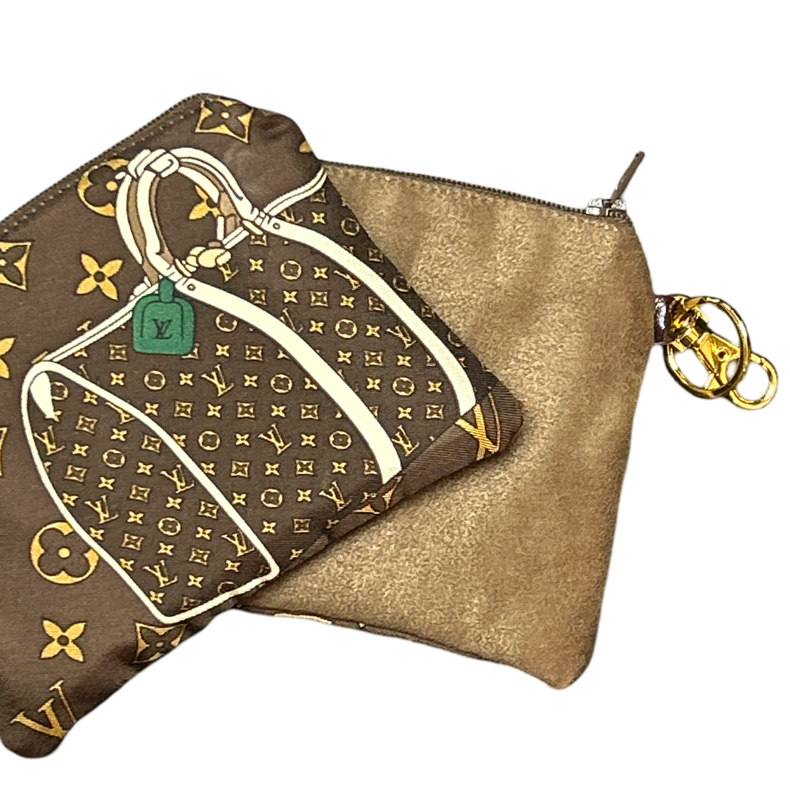 Monogram Luggage Vintage Silk Scarf Coffee Run Keychain Bag