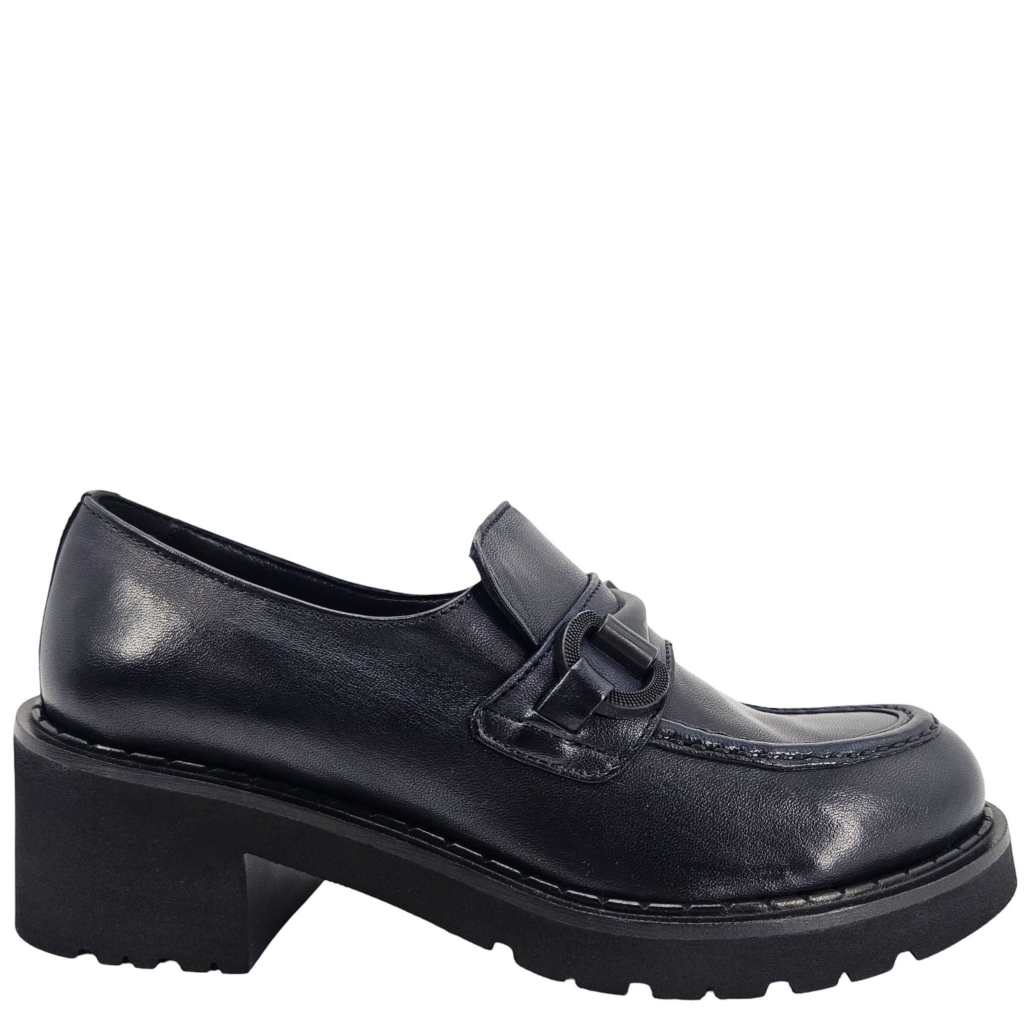 Navy Lug Sole Chunky Loafer