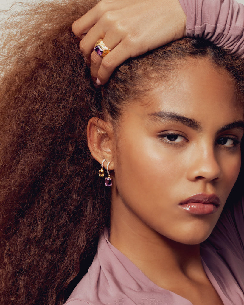 The Caroline Step-Cut Ring- Amethyst