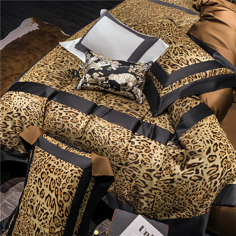 Luxury Egyptian Cotton Leopard Print Bedding Set | 3CARATS
