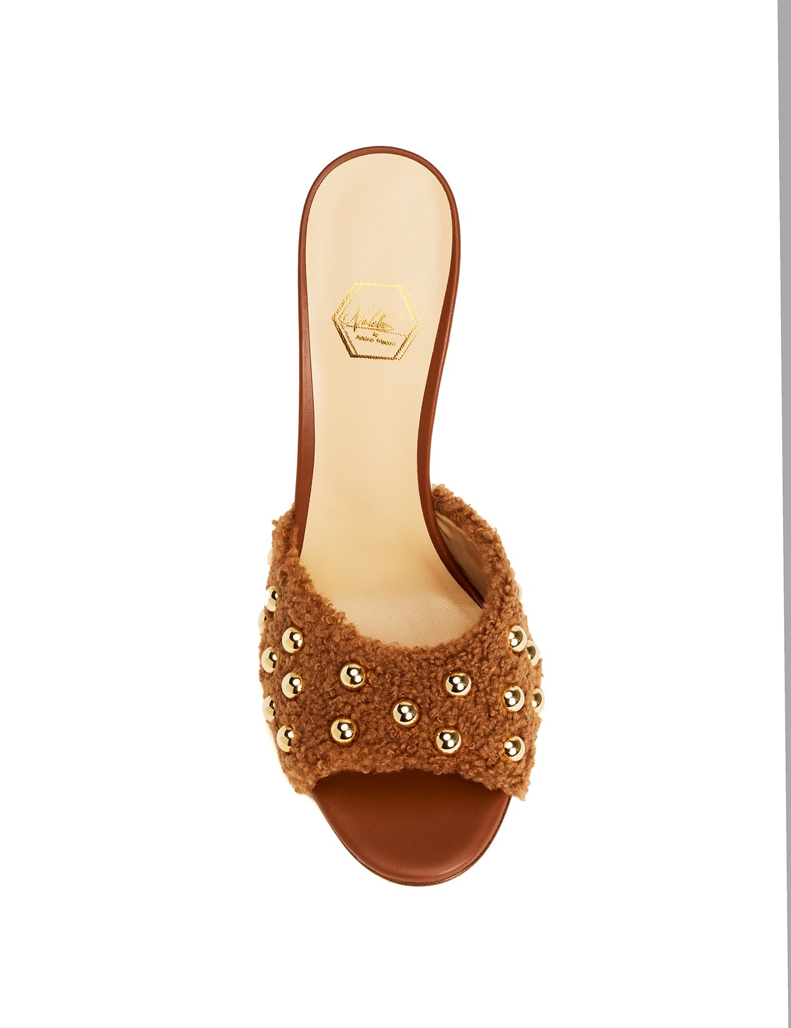 Chestnut Shearling Mule – Handmade Italian Sandal