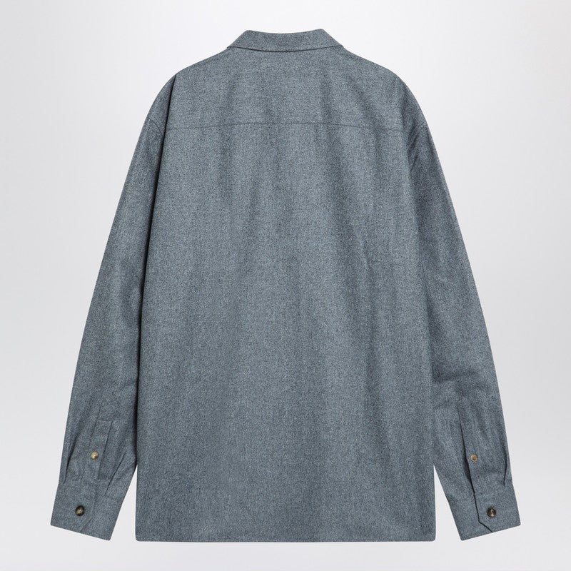 Brunello Cucinelli Shirt Grey Cloud In Wool Men