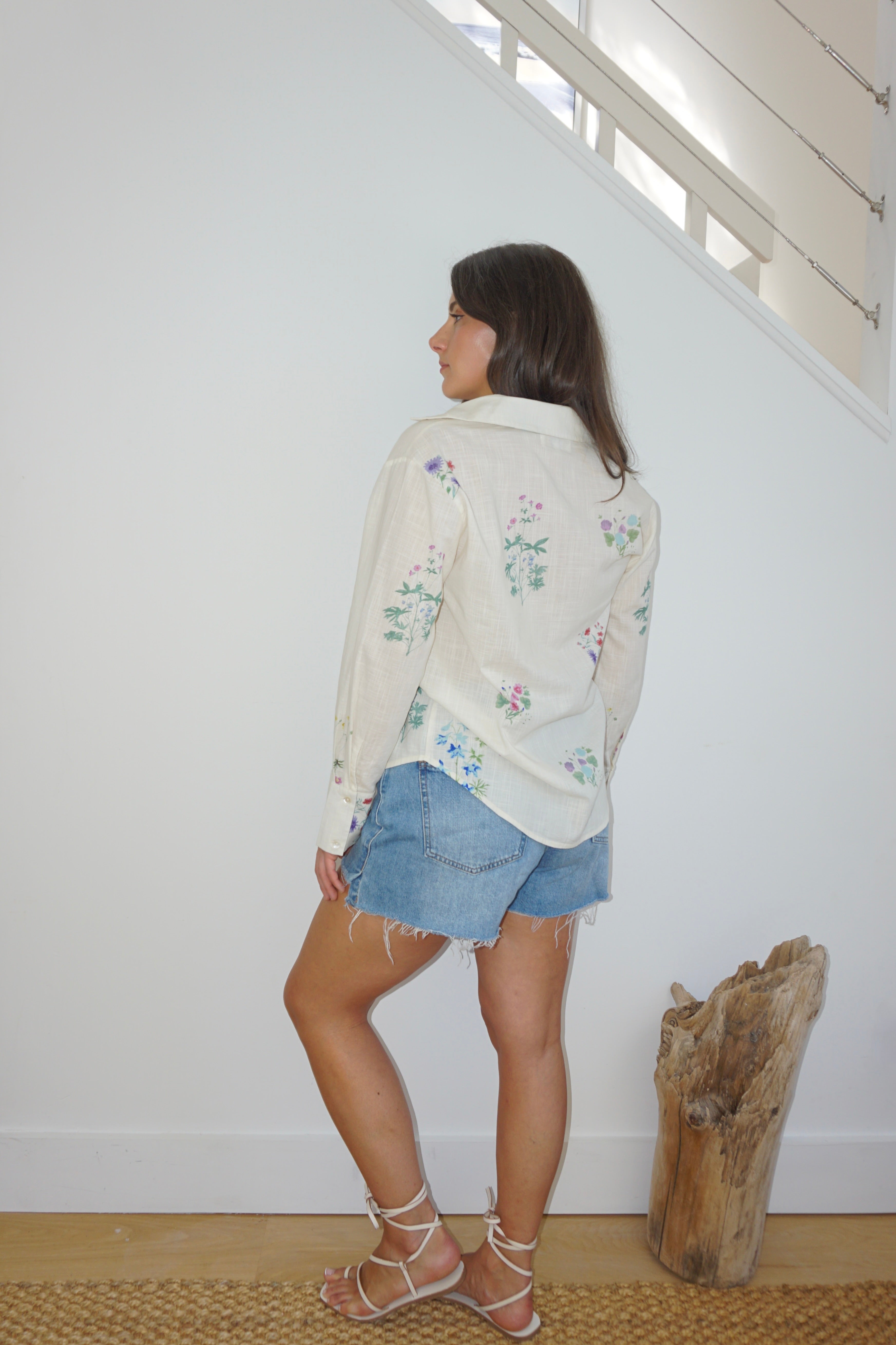 Mable Shirt in Cream Botanical