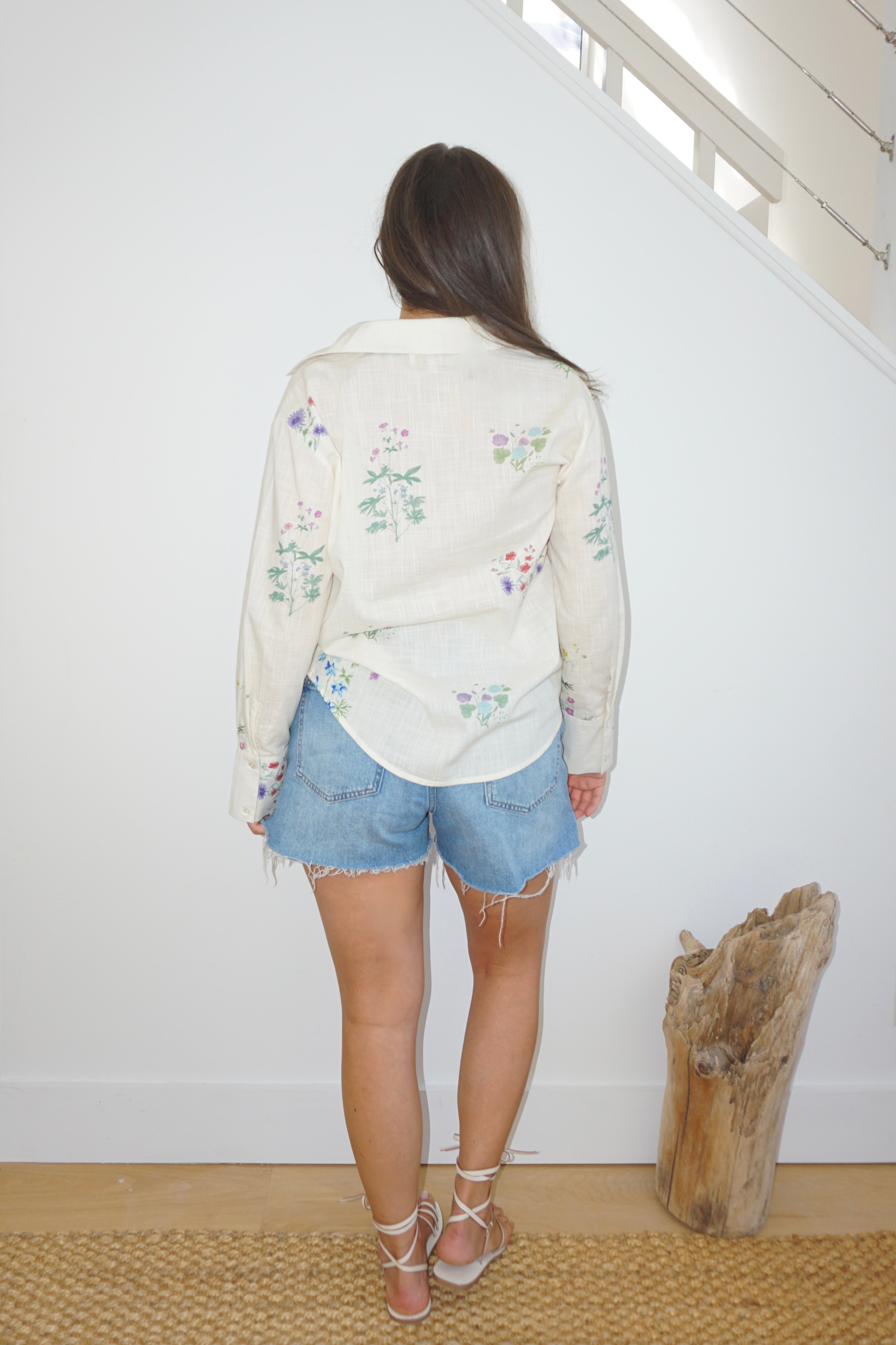Mable Shirt in Cream Botanical