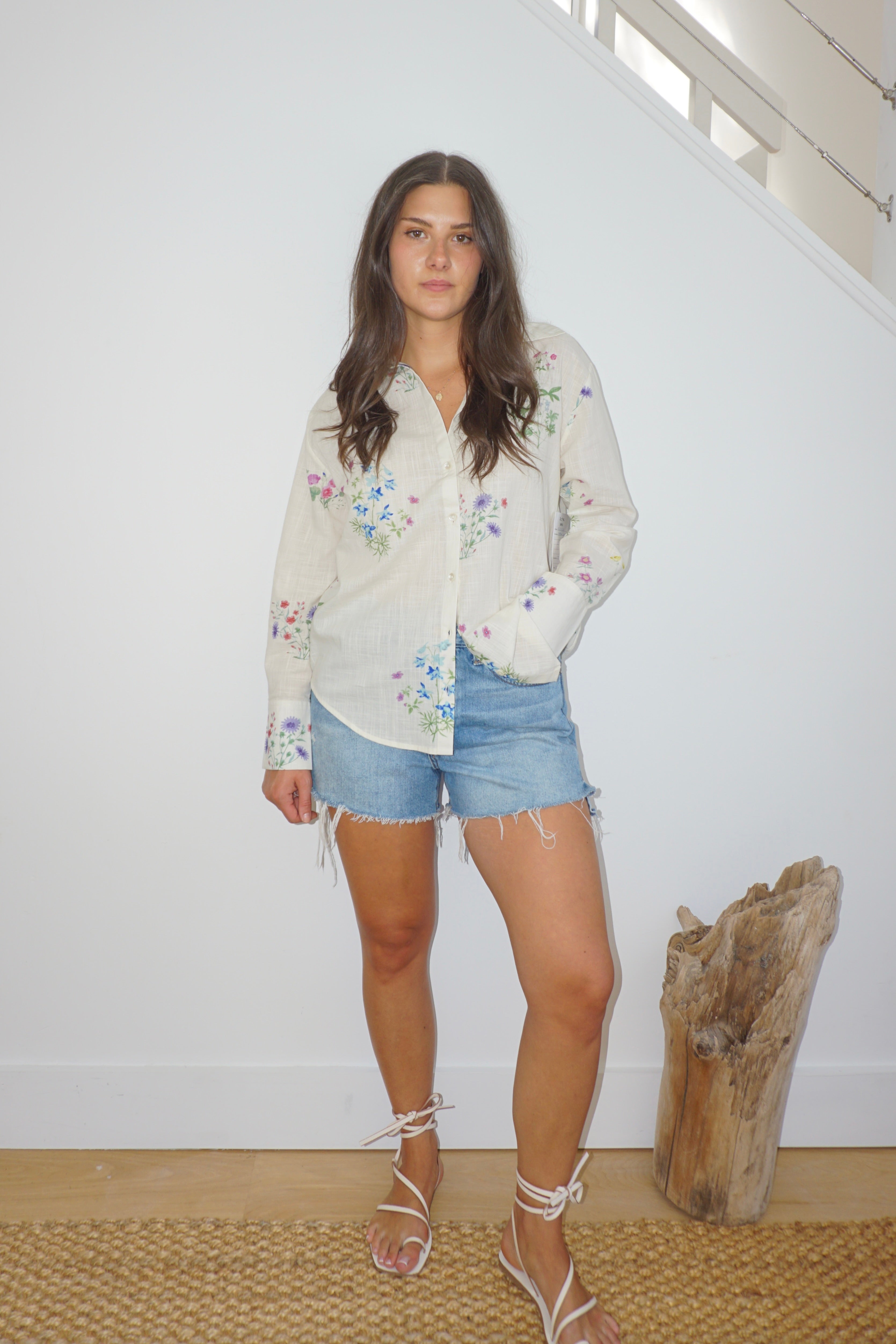 Mable Shirt in Cream Botanical