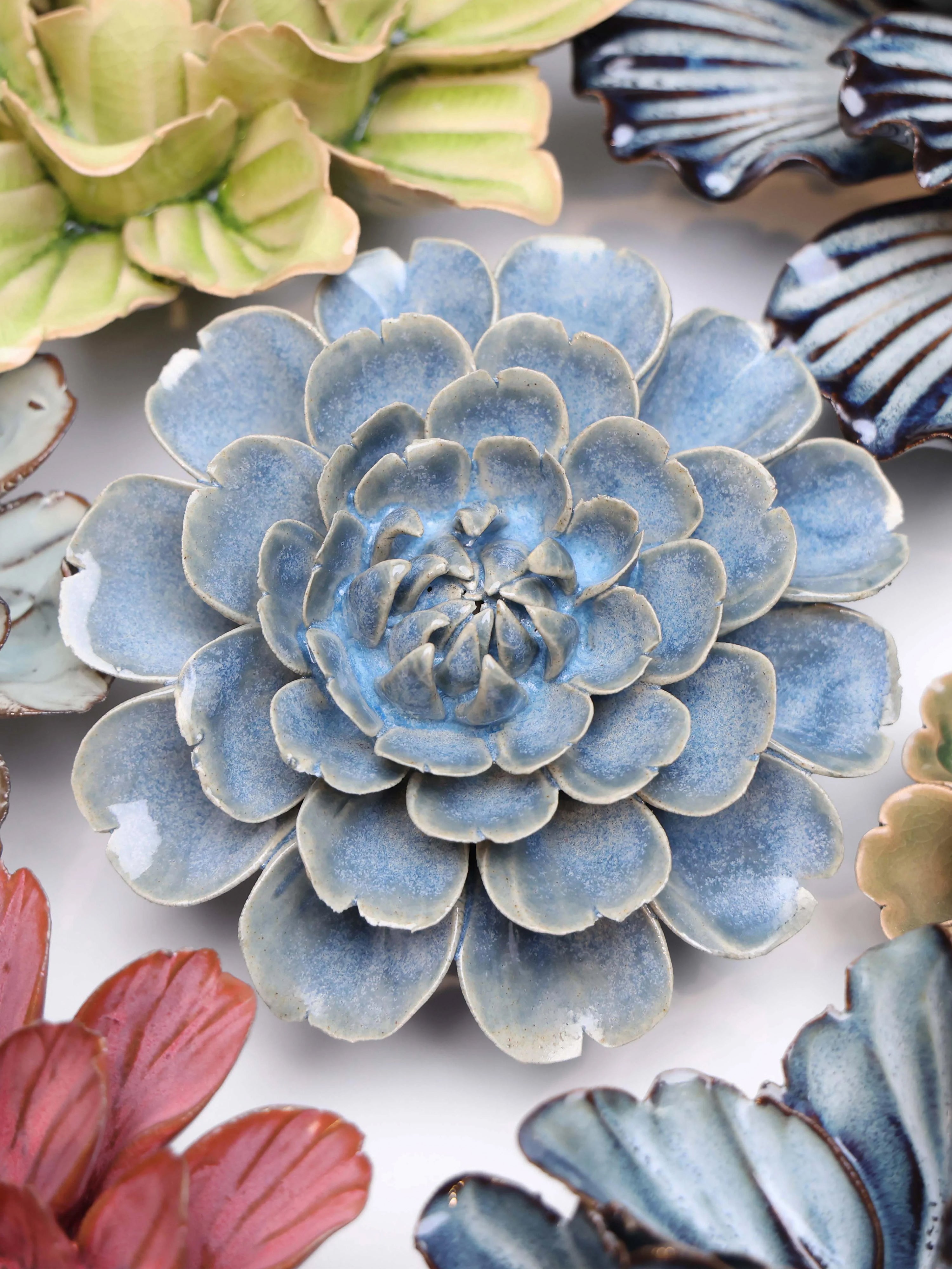 Ceramic Medium Blue Rose