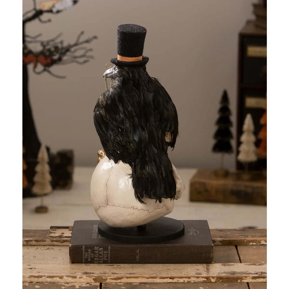 Midnight Crow On Skull by Bethany Lowe Designs