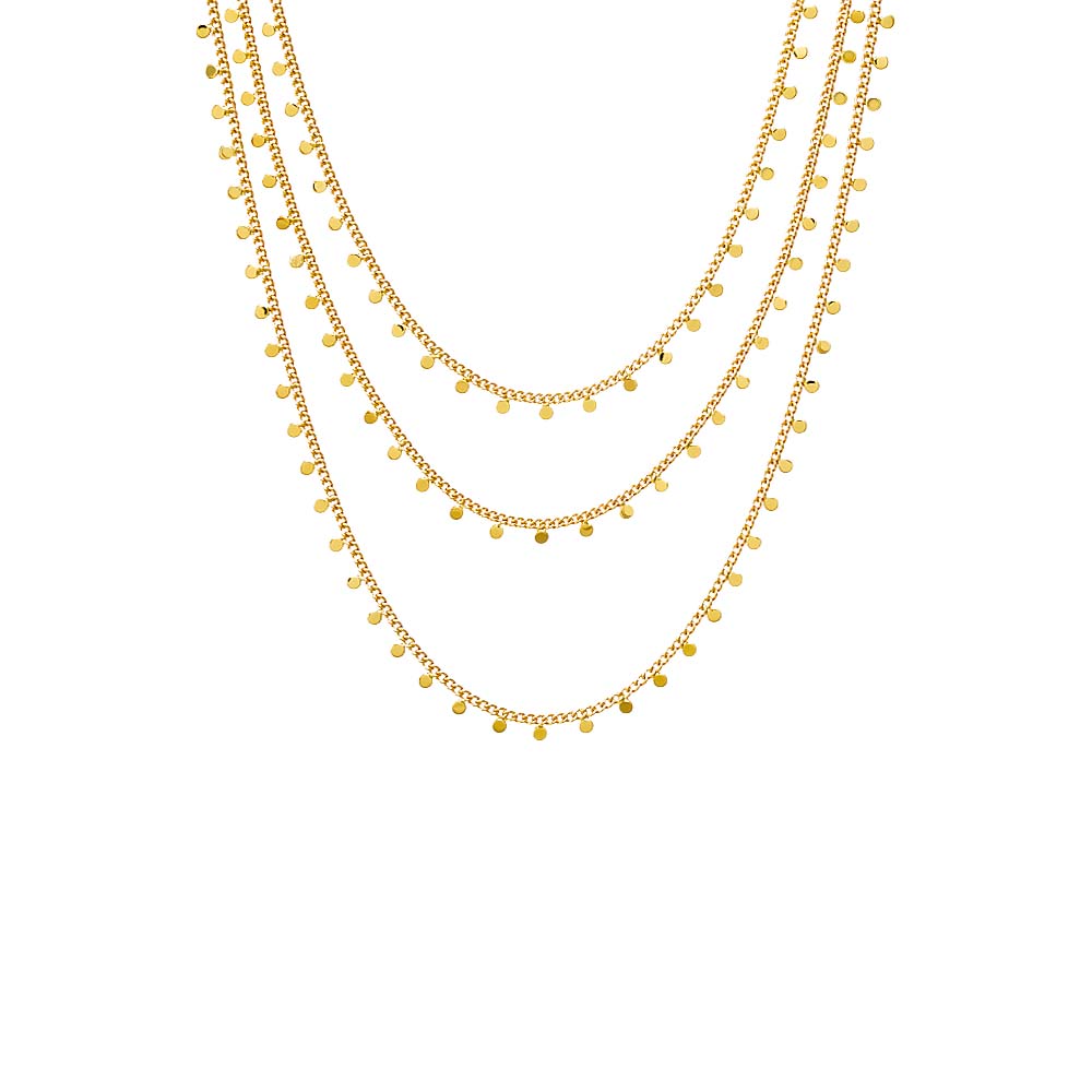 Solid Dangling Discs Cuban Link Necklace
