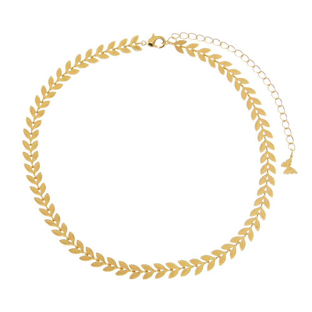 Gold Solid Chevron Link Chain Choker - Adina's Jewels