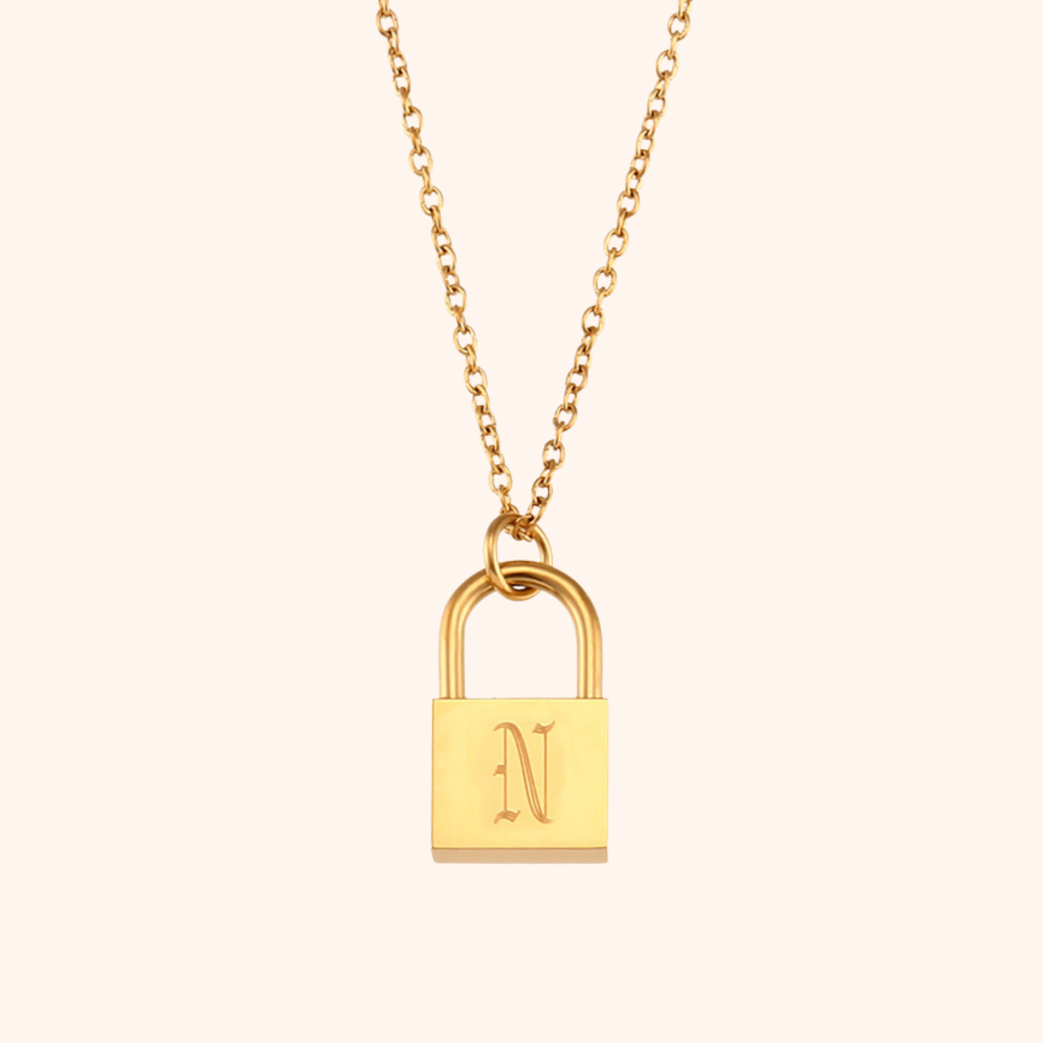 Initial Lock Necklace