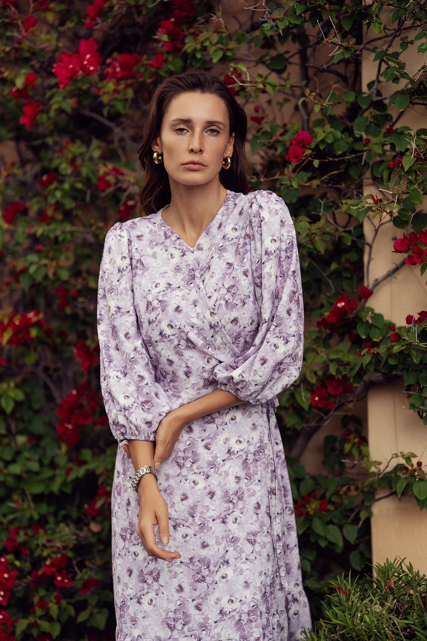 FLORAL WRAP DRESS