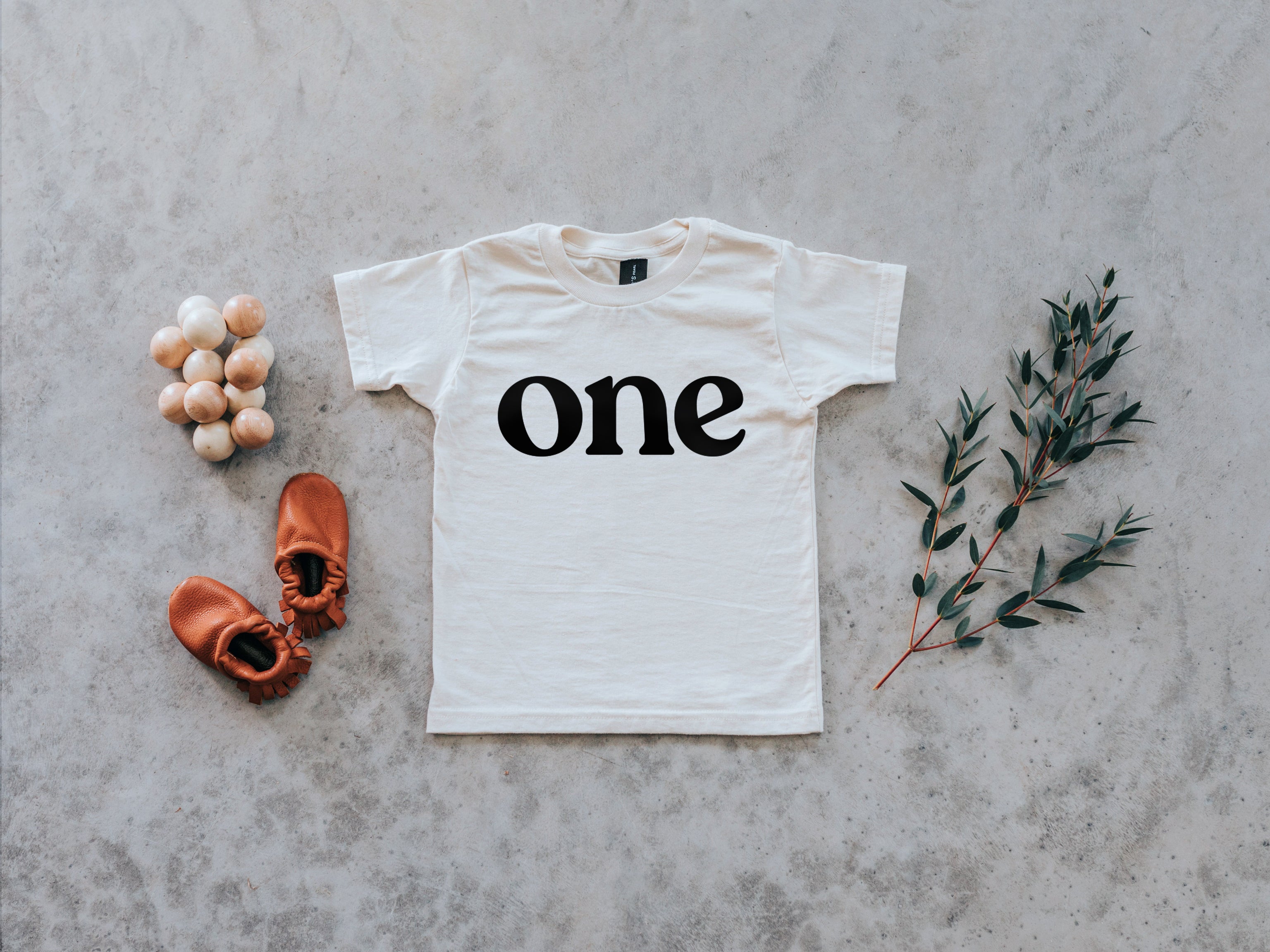 One Modern First Birthday Organic Baby Tee