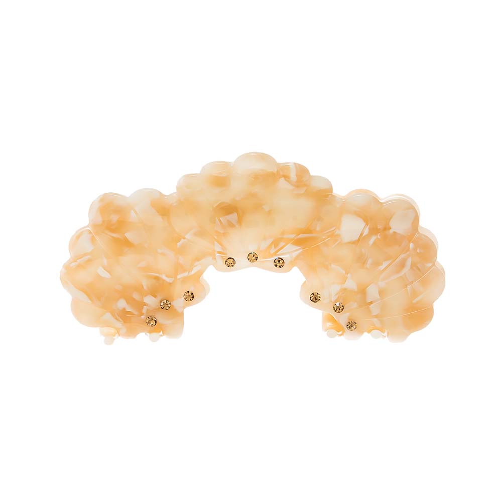 Tortoise Rhinestone Embellished Triple Shell Curved Claw Clip - Adina's Jewels