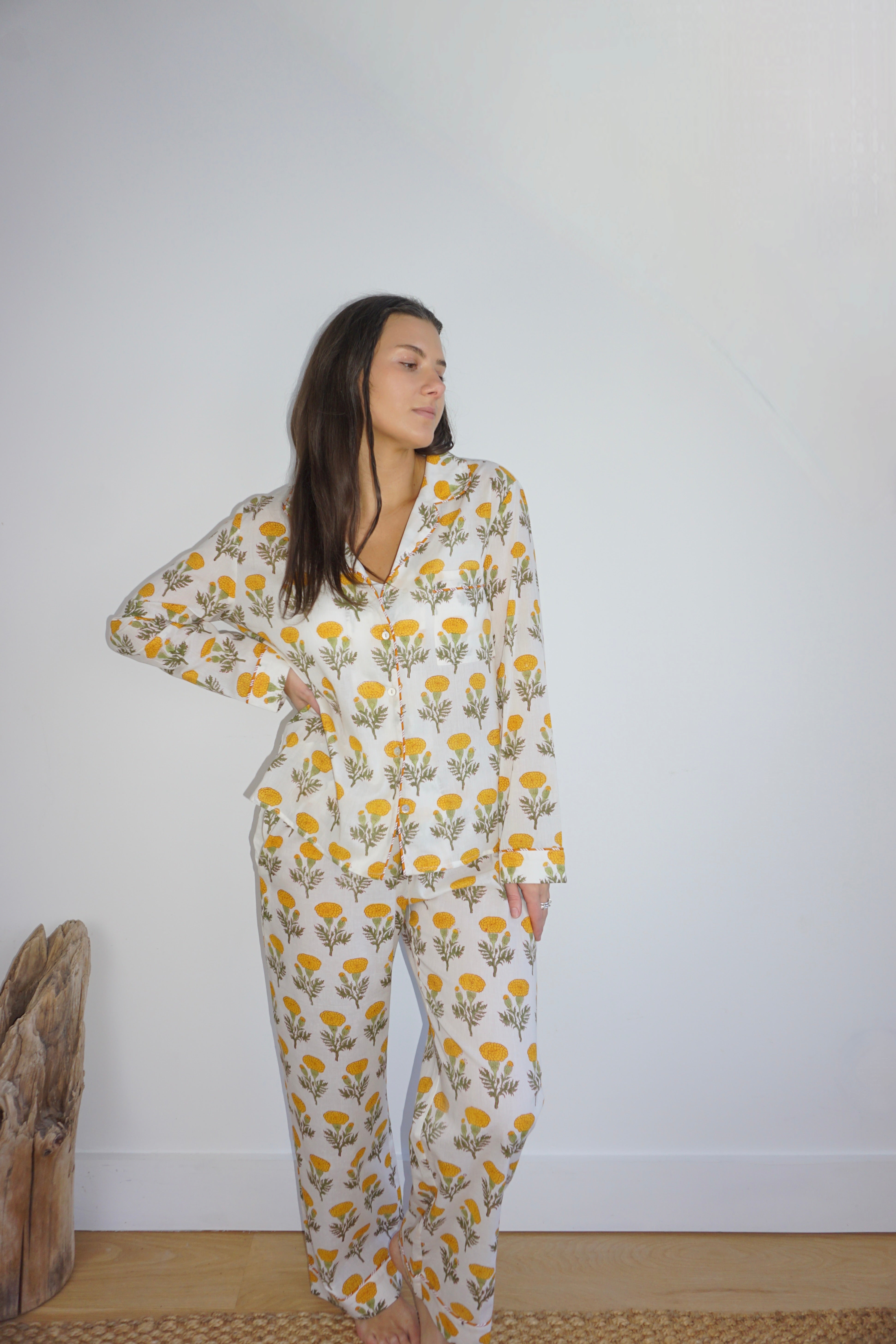 PJ Set - Long Sleeve Long Pant in Marigold