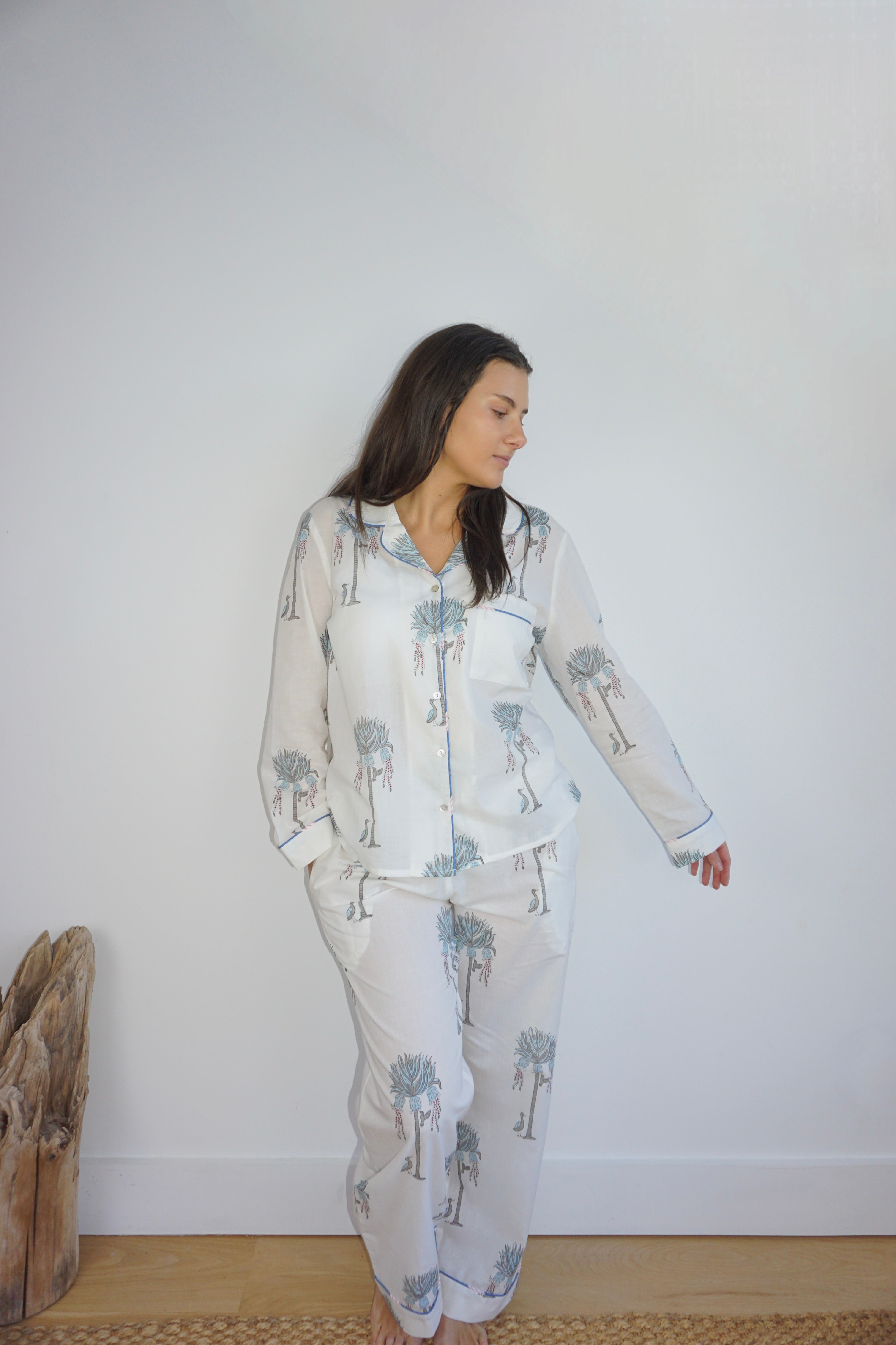 PJ Set - Long Sleeve Long Pant in Princess Palm