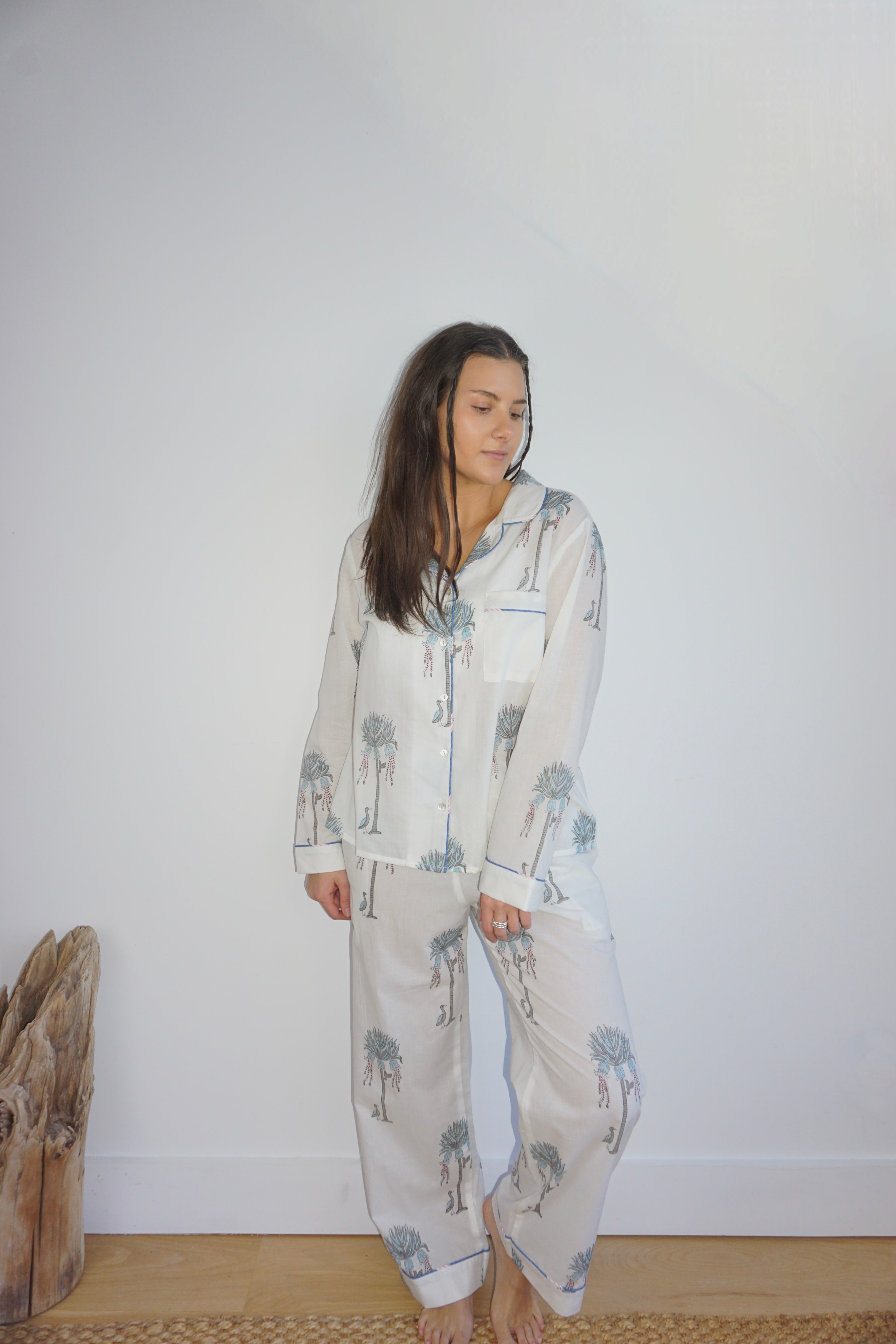 PJ Set - Long Sleeve Long Pant in Princess Palm