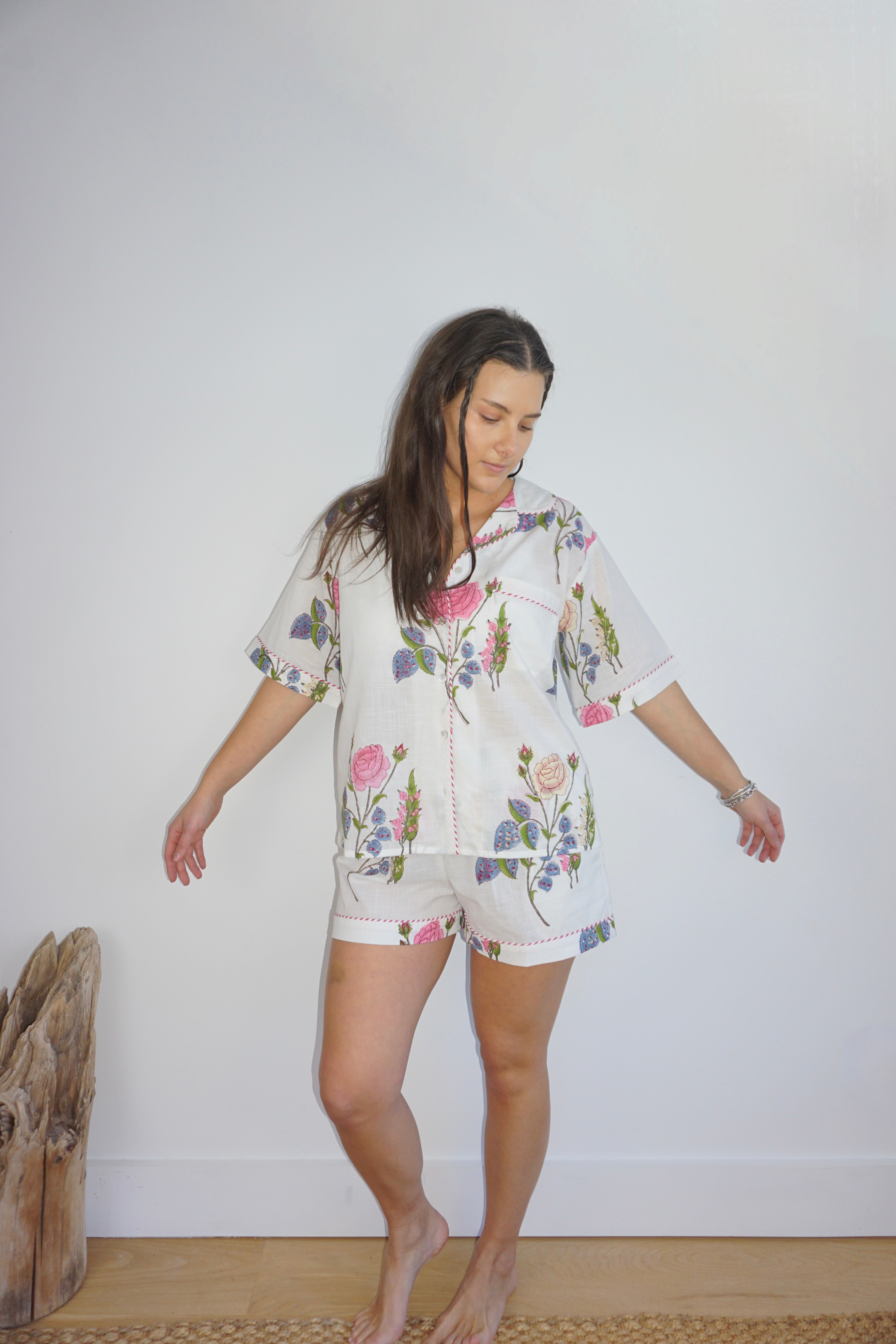 PJ Short Set in Multi Rosette