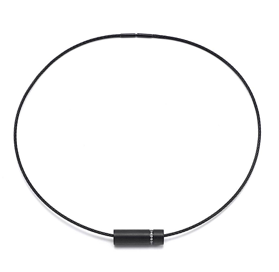 PT080B B.Tiff Black Pavé Rouleau Pendant
