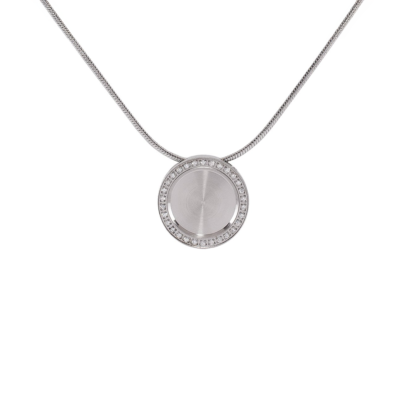 PT207W B.Tiff Pavé 30-Stone Halo Pendant
