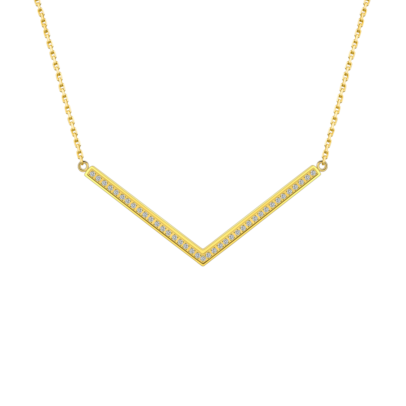 PT208G B.Tiff Gold Pavé Viva Pendant Necklace