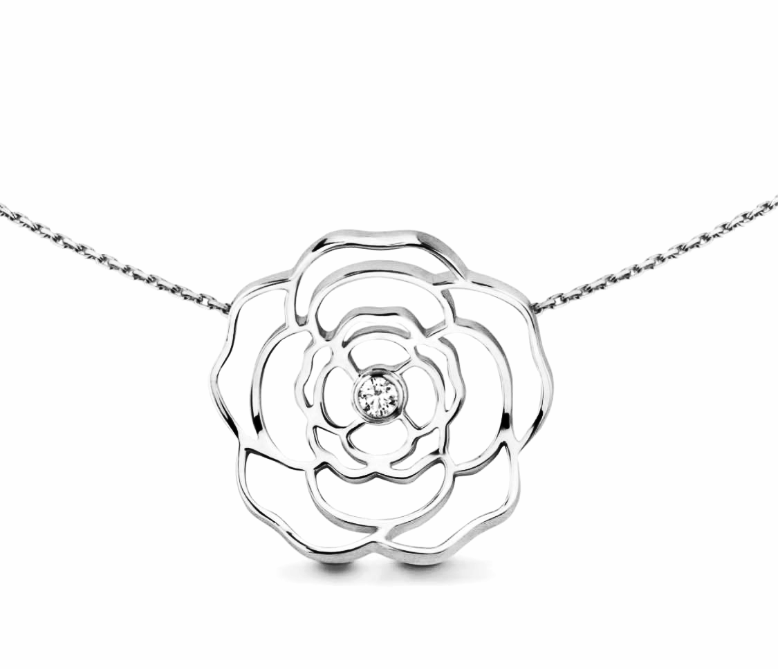 PT308W B.Tiff Rosé Silver Pendant Necklace