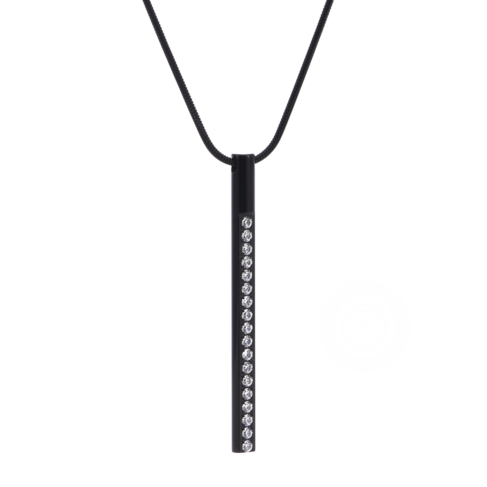 PT318B B.Tiff Black Pave Bar Pendant