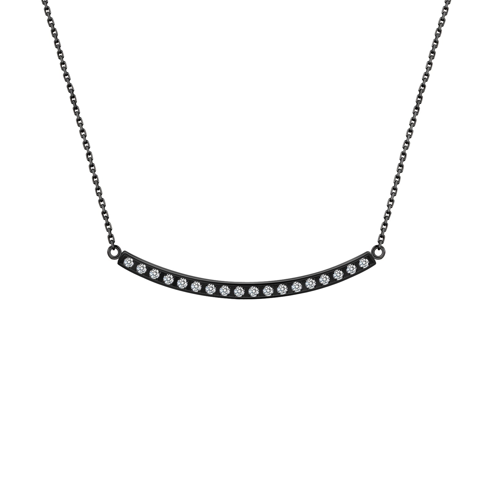 PT324B B.Tiff Black Mini "Smile" Adjustable Pendant Necklace