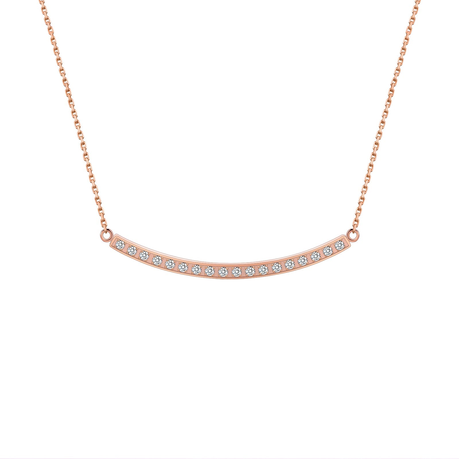 PT324RG B.Tiff Rose Gold Mini "Smile" Adjustable Pendant Necklace