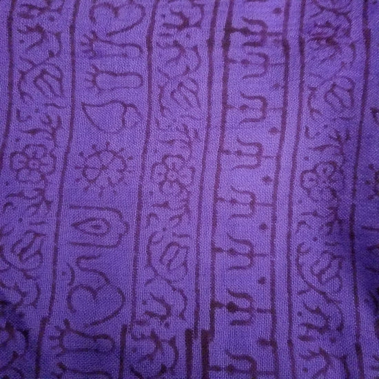 OM Hand Block Bhakti Yoga Prayer Sanskrit Hindu Mantra Shawl by OMSutra