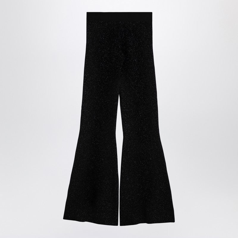 Palm Angels Black Lurex Viscose Blend Trousers Women