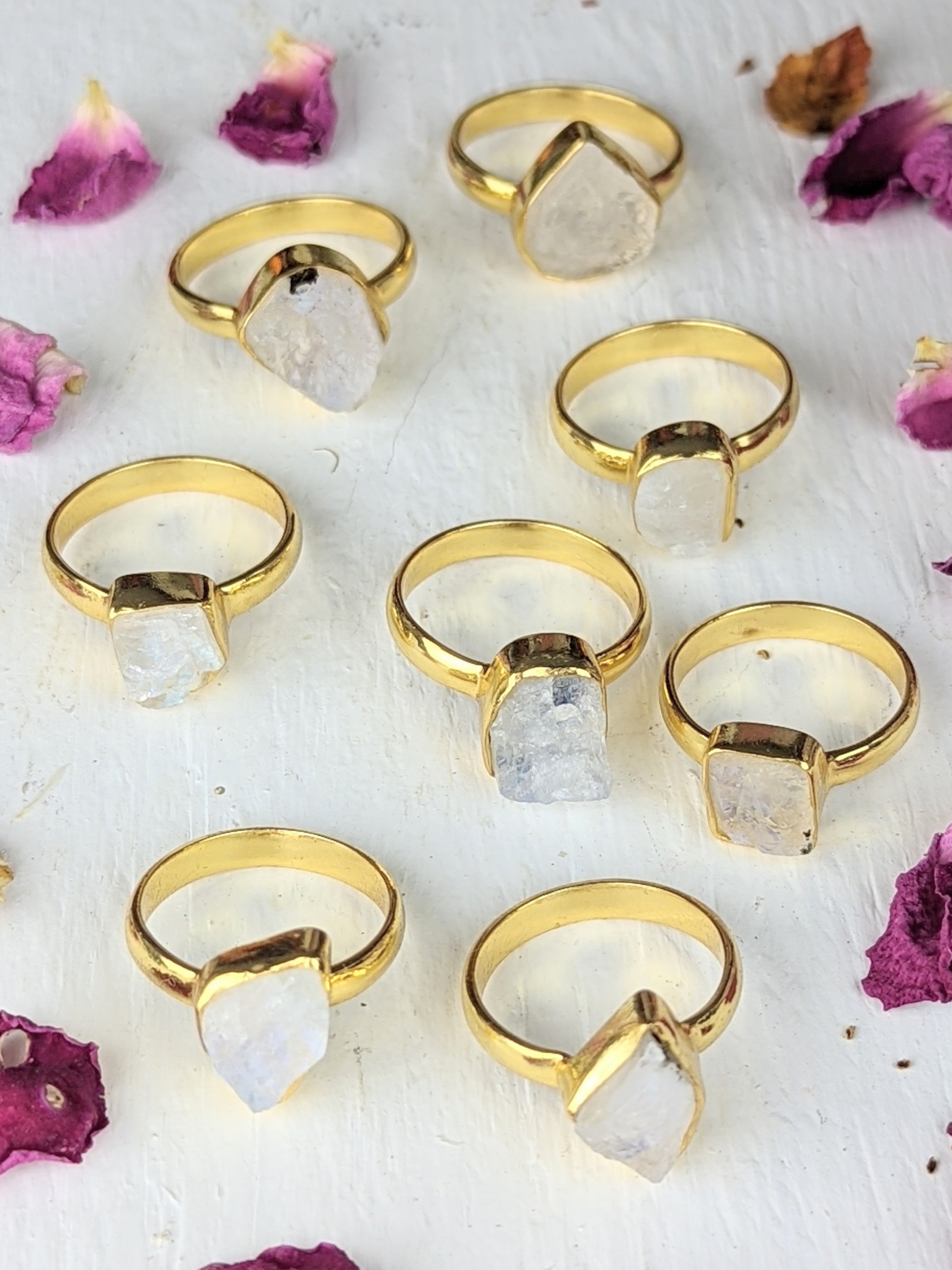 Raw Moonstone Bezel Ring