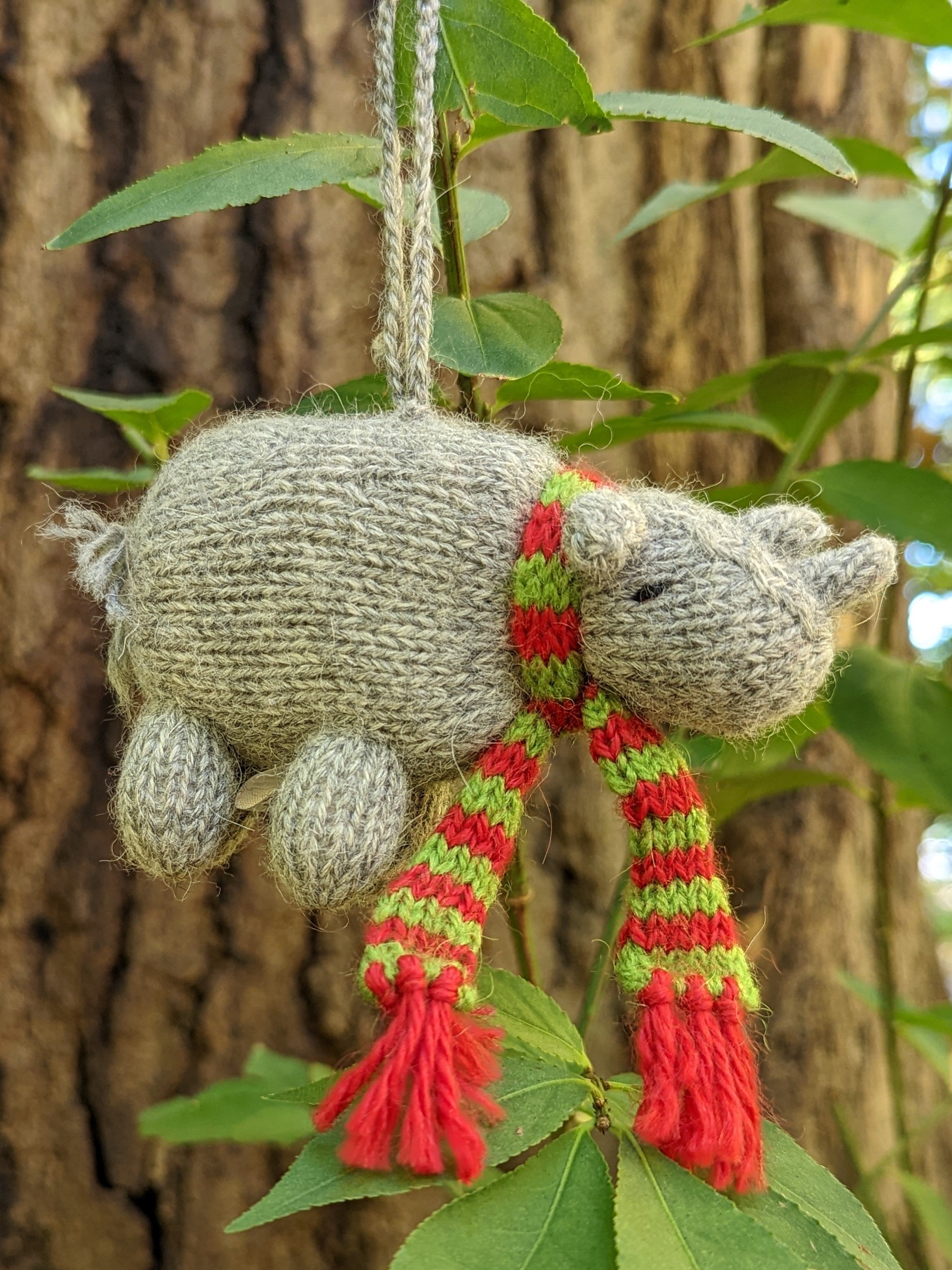 Rhino with Scarf Ornament
