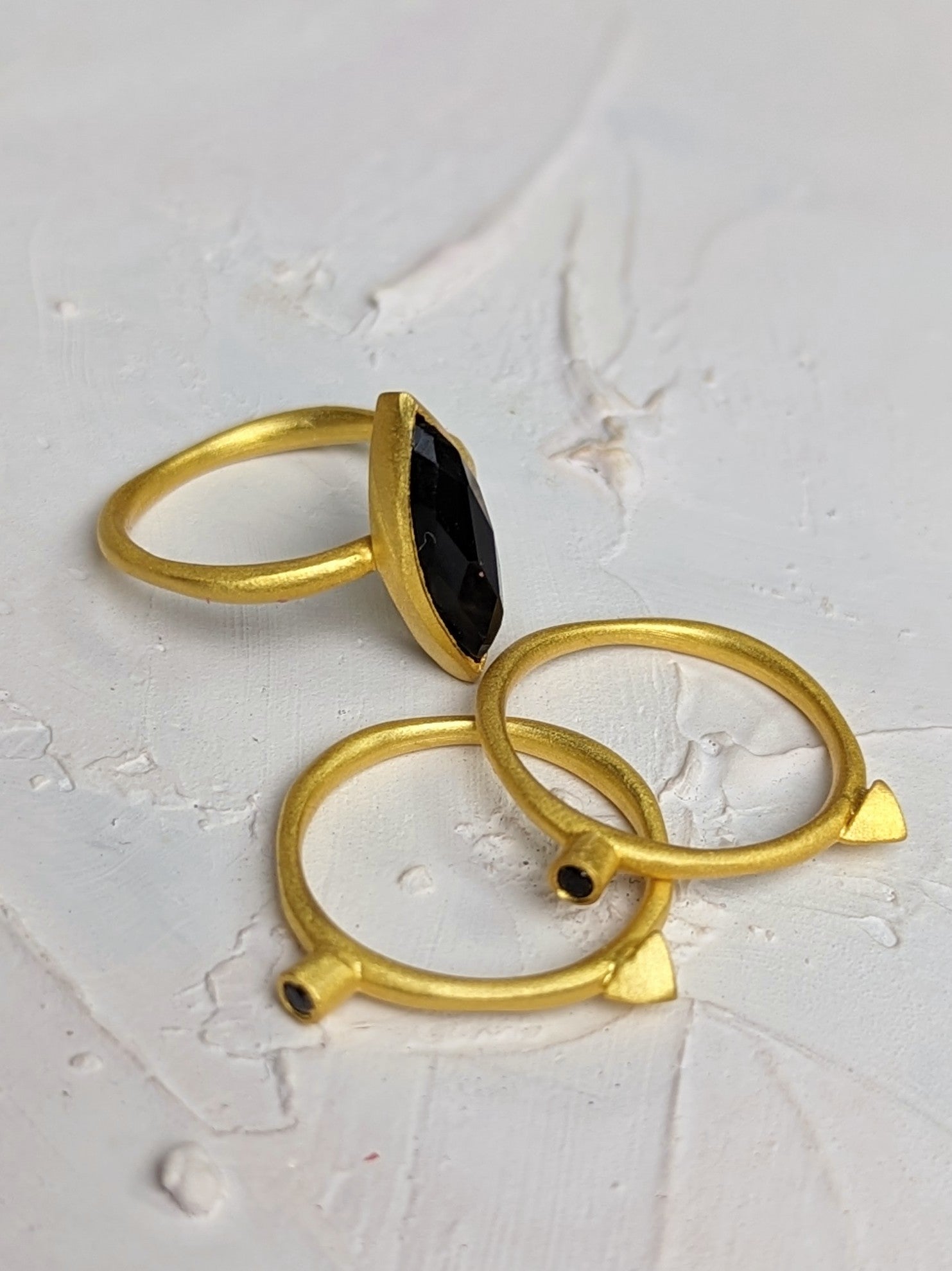 Onyx Spike Stacking Ring