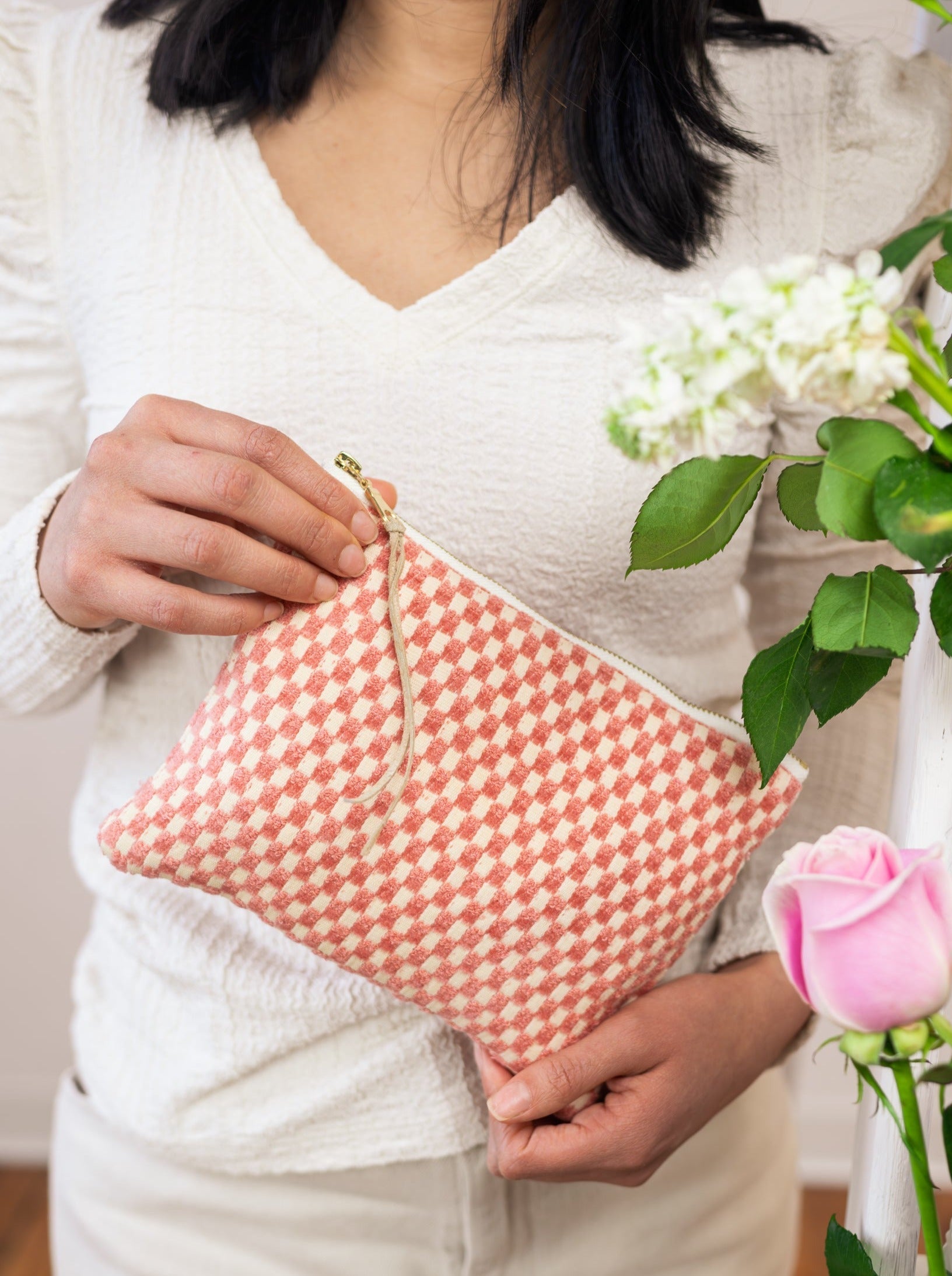 Amelia Pink Checks Purse