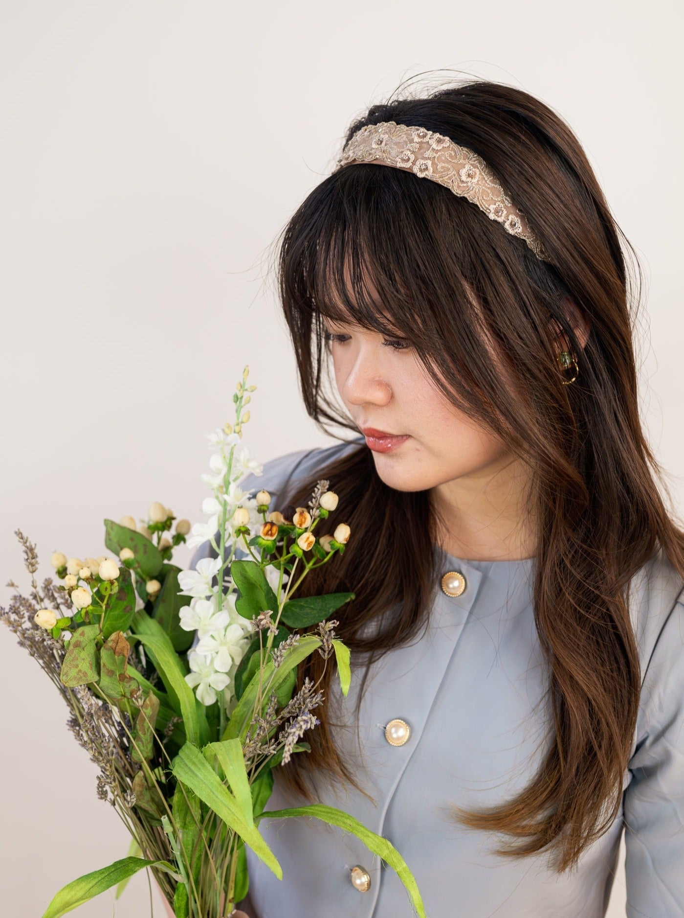 Hayden Tan Beaded Headband